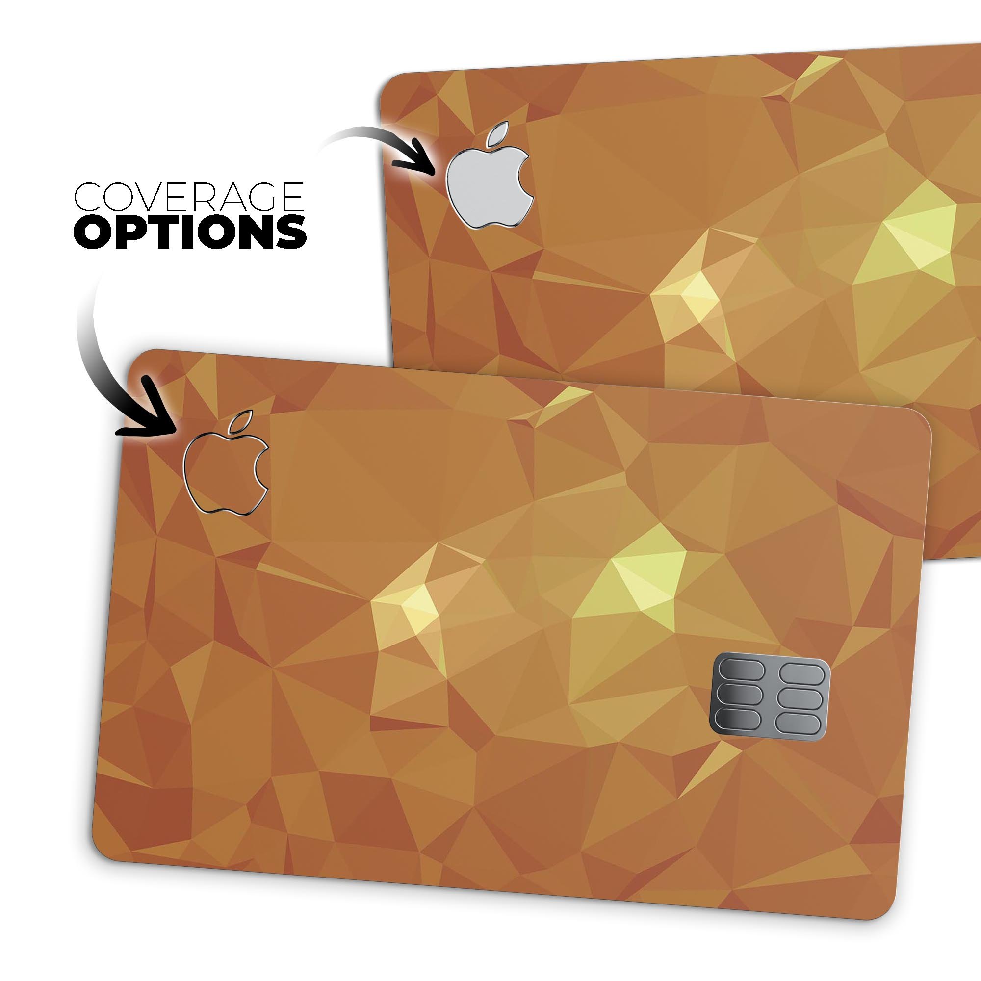 Orange Geometric V15 decal skin for Apple Card, showcasing a vibrant geometric design with a premium finish.