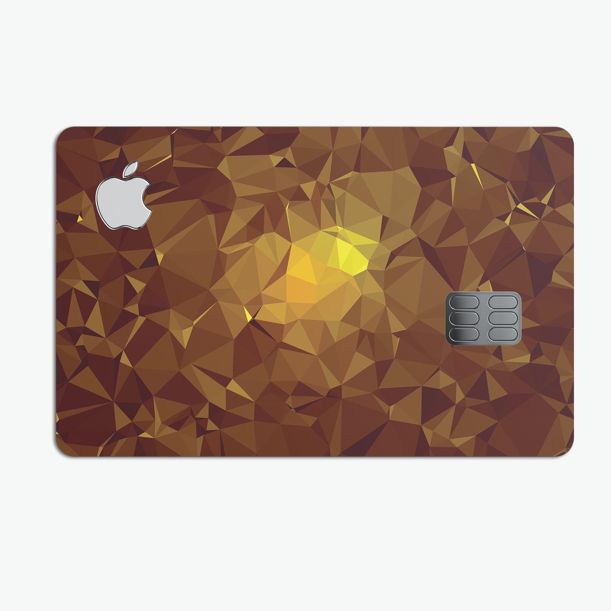 Orange Geometric V16 decal skin for Apple Card, showcasing vibrant geometric patterns and premium vinyl material.