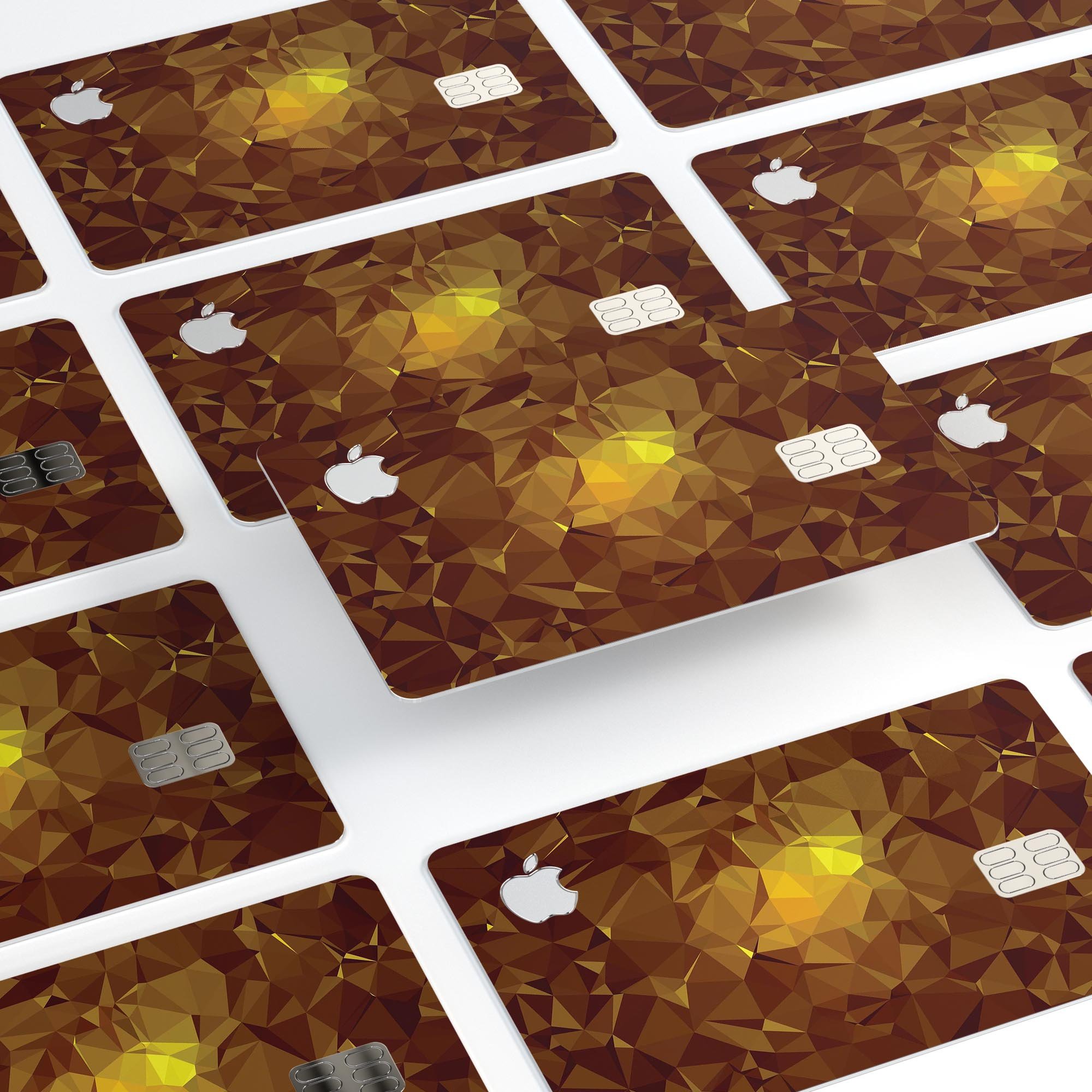 Orange Geometric V16 decal skin for Apple Card, showcasing vibrant geometric patterns and premium vinyl material.