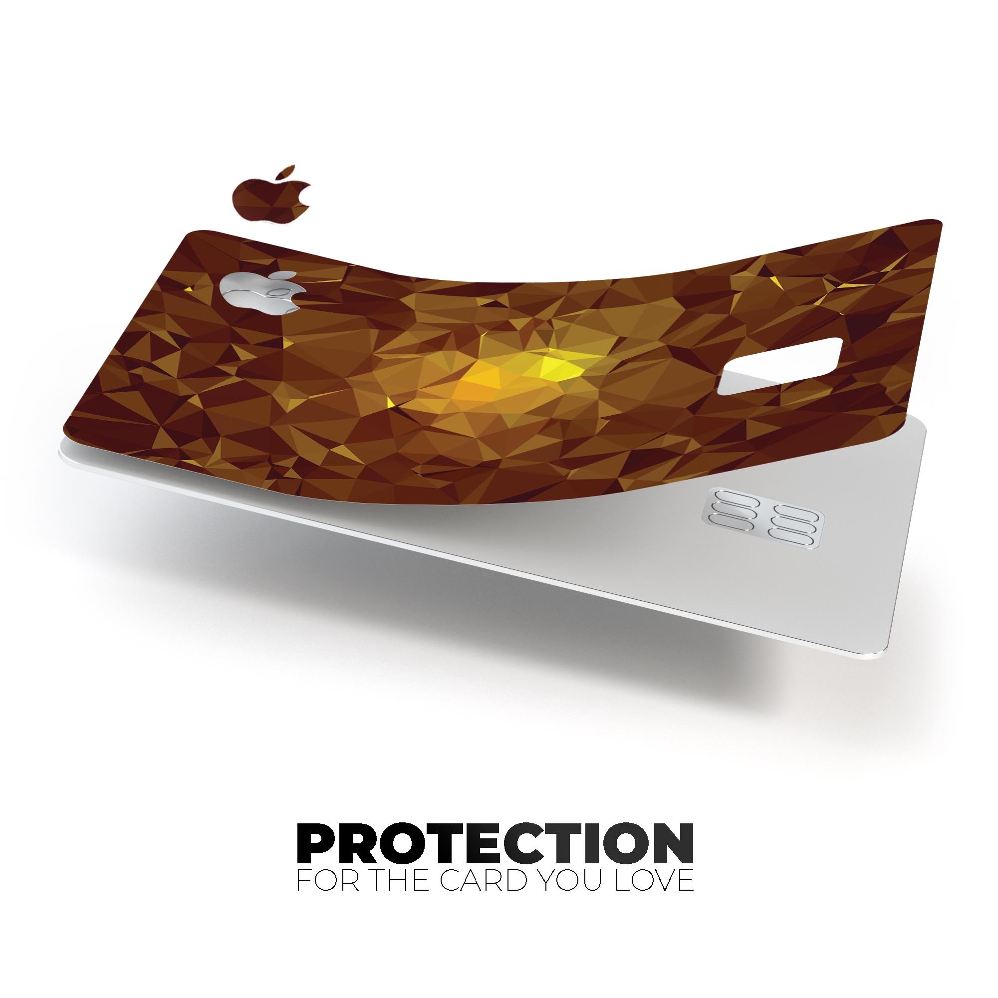 Orange Geometric V16 decal skin for Apple Card, showcasing vibrant geometric patterns and premium vinyl material.