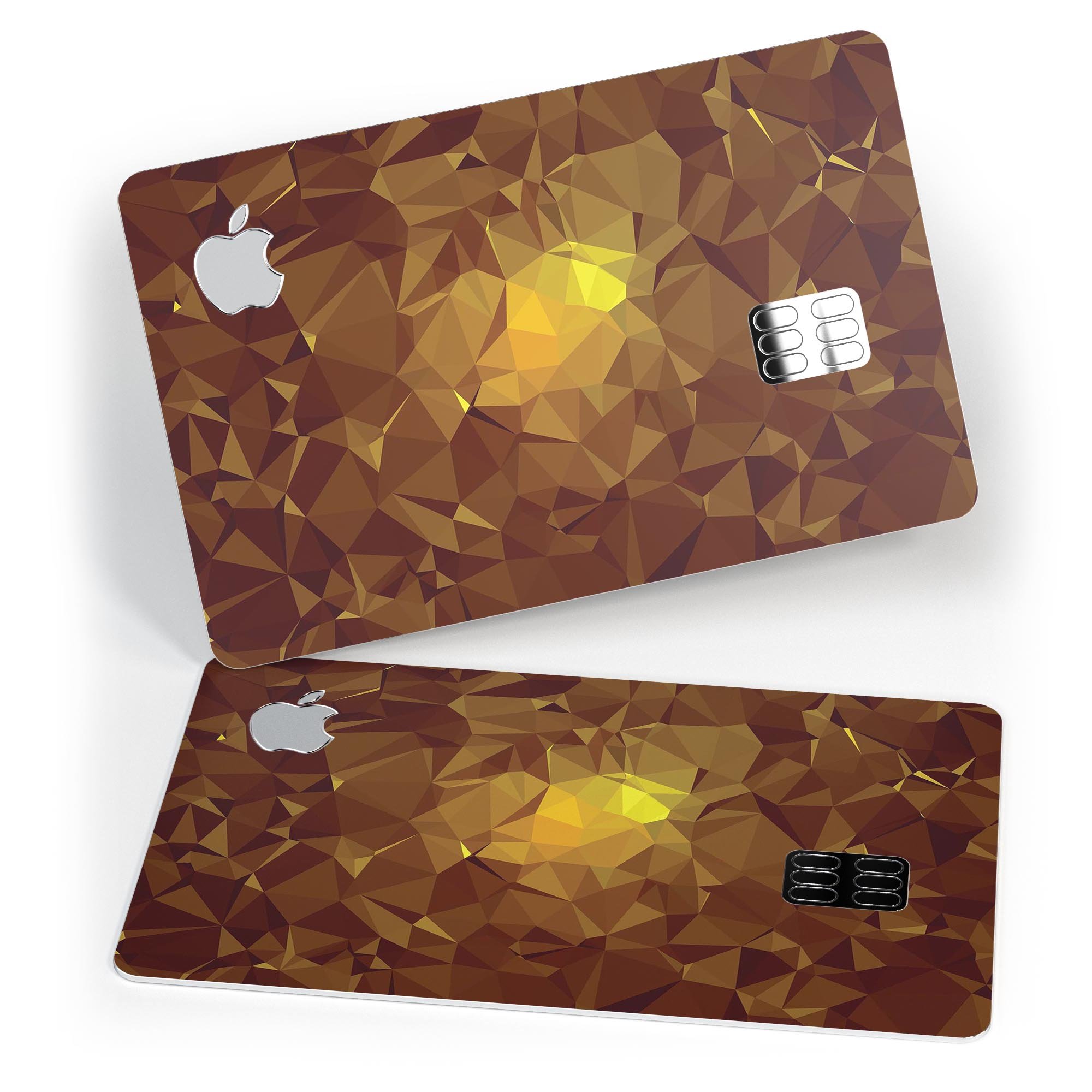 Orange Geometric V16 decal skin for Apple Card, showcasing vibrant geometric patterns and premium vinyl material.