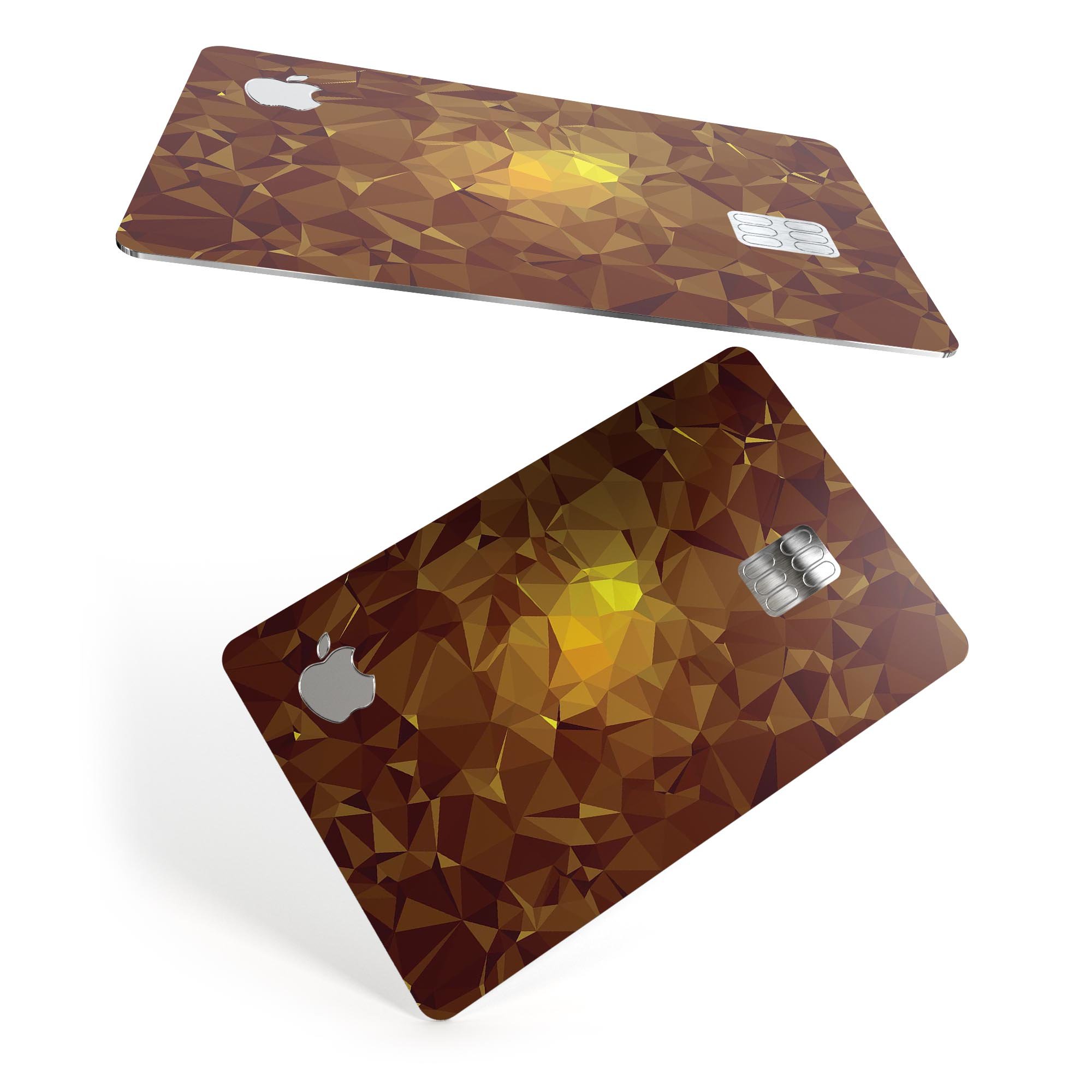 Orange Geometric V16 decal skin for Apple Card, showcasing vibrant geometric patterns and premium vinyl material.