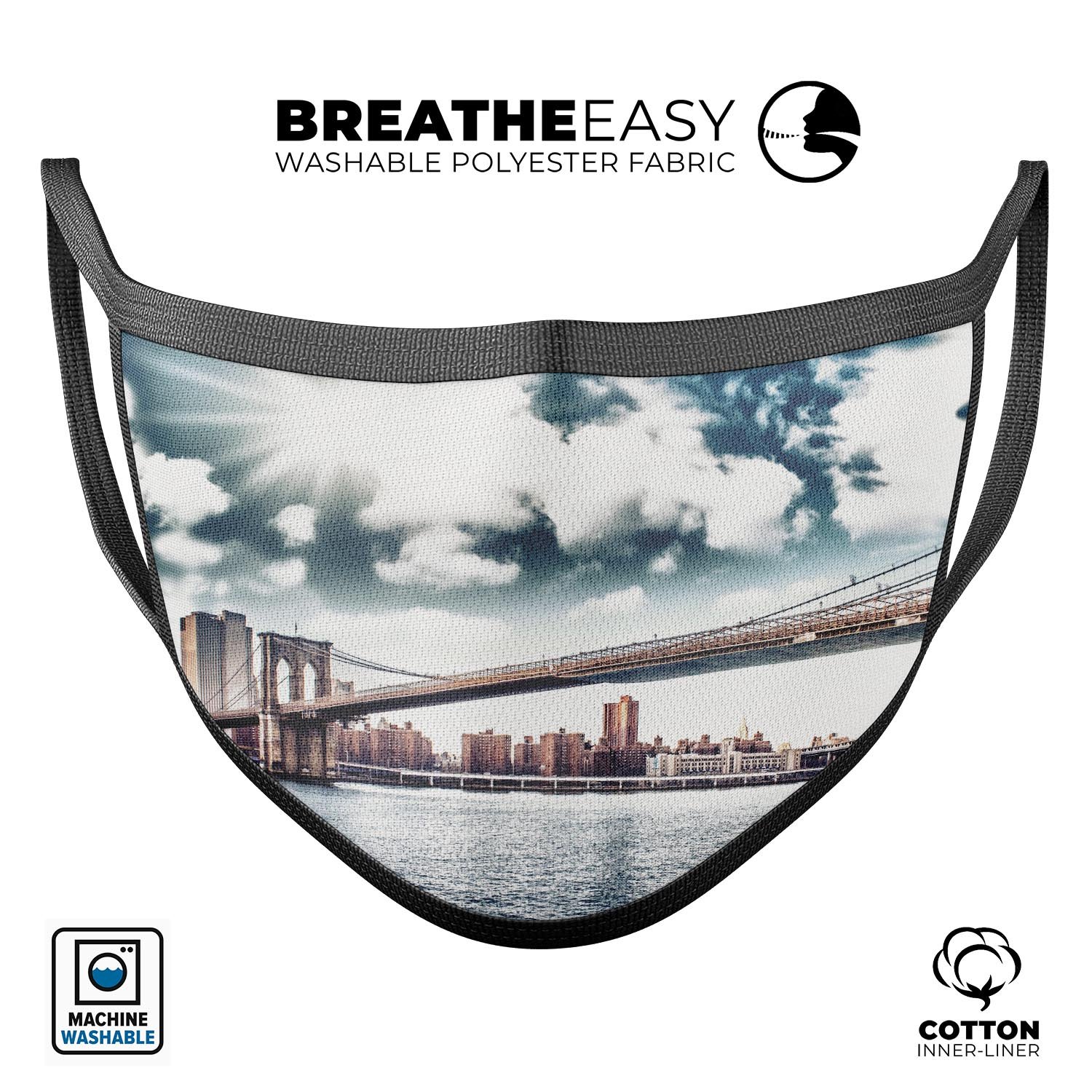 OverLook NYC Loop unisex anti-dust cotton mouth cover, featuring vibrant dye-sublimated designs, adjustable ear loops, and soft cotton material.