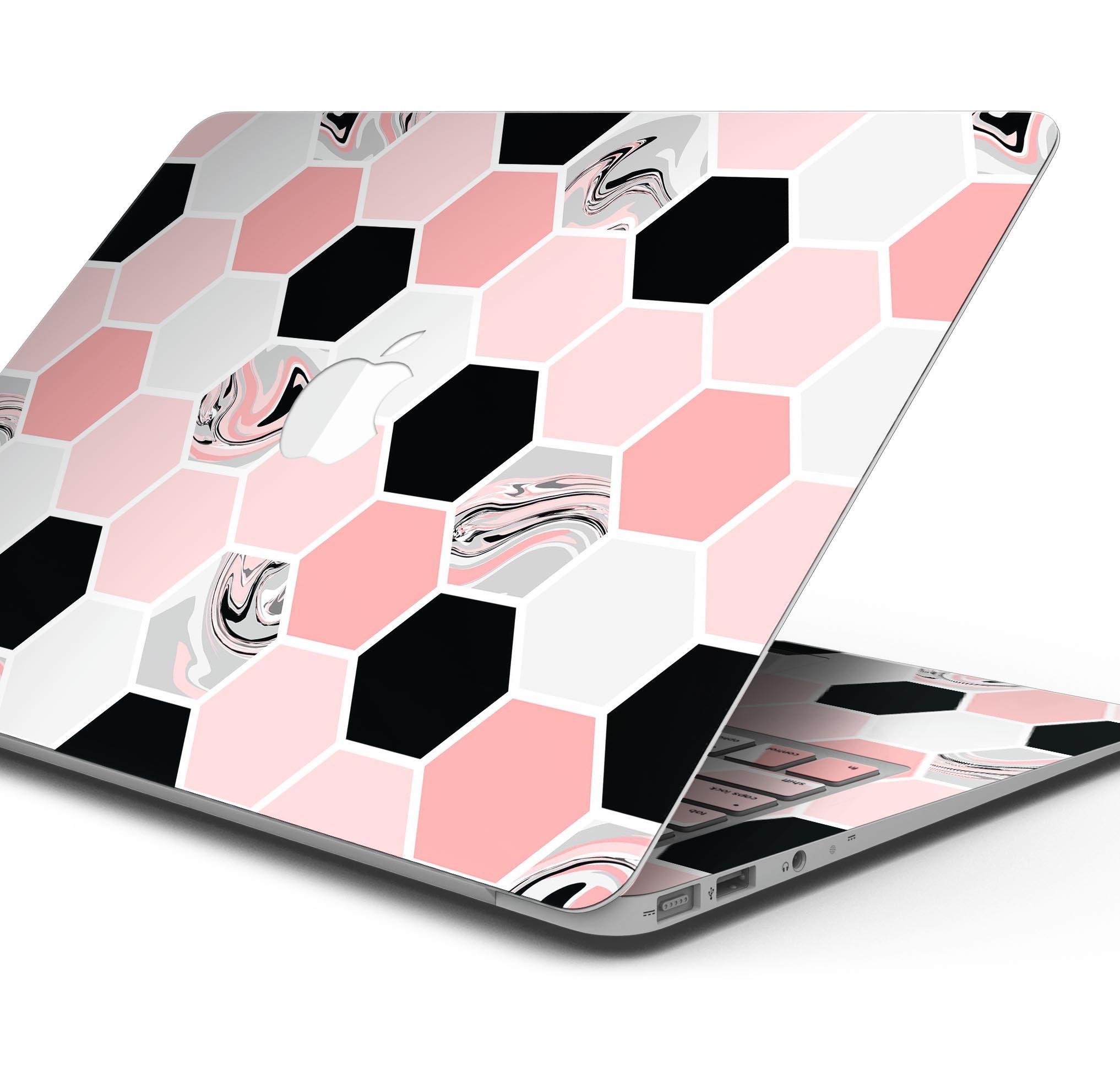 Pale Pink Hex Skin Decal Wrap Kit for Apple MacBook, showcasing a stylish design and premium vinyl material.