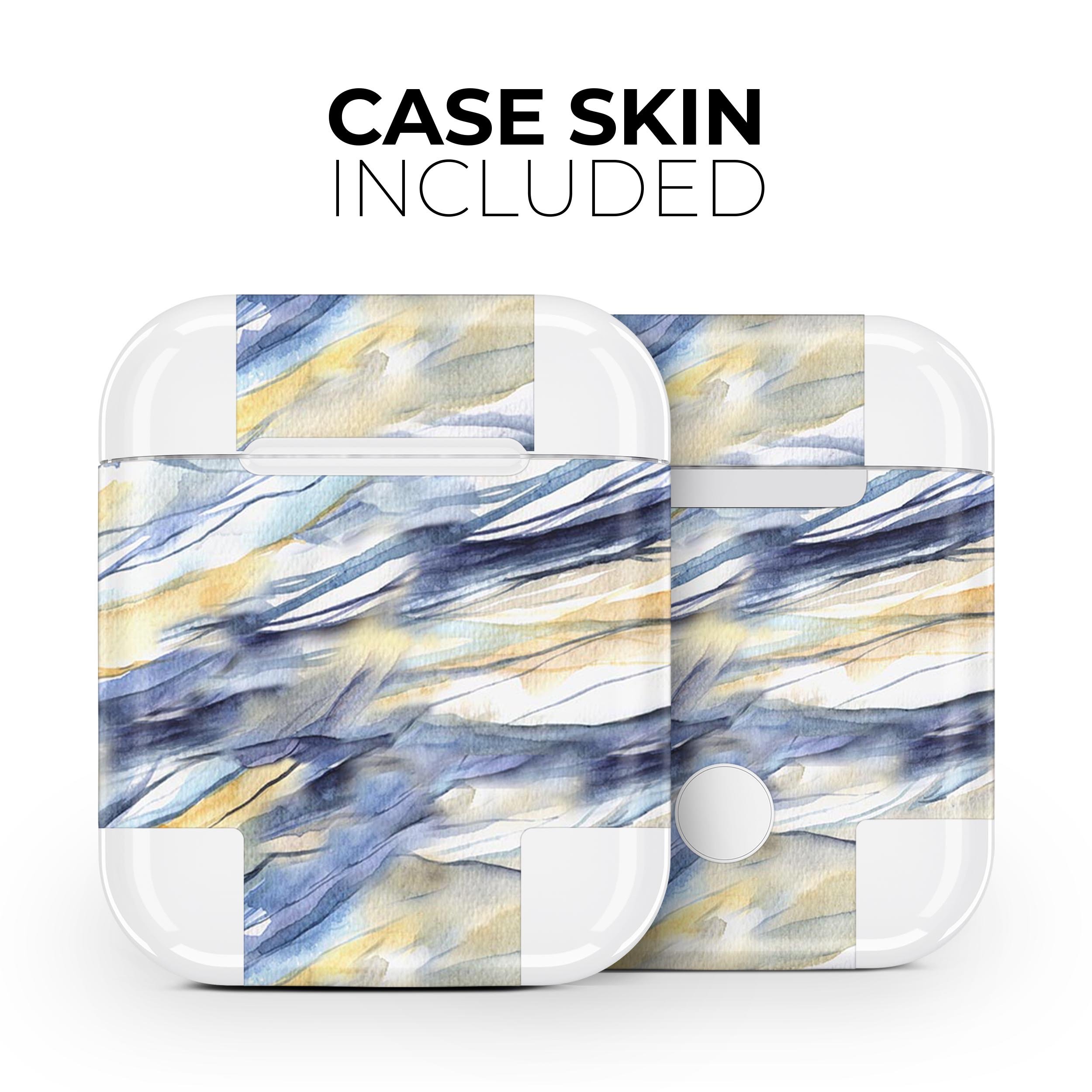 Papered Slate skin decal wrap kit for Apple AirPods, showcasing customizable design and high-quality 3M materials.