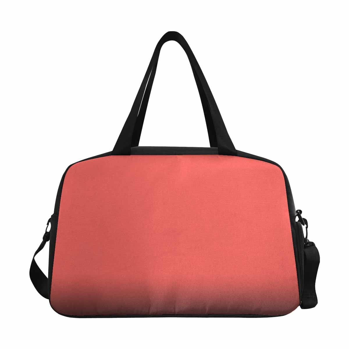 Pastel red tote and crossbody travel bag made from durable nylon, featuring spacious compartments and adjustable strap.