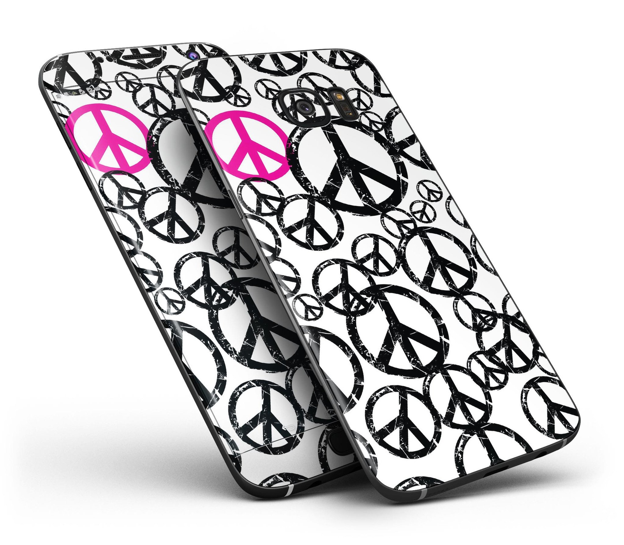 Peace Collage Full Body Skin-Kit for Samsung Galaxy S7, showcasing vibrant design and premium vinyl material.
