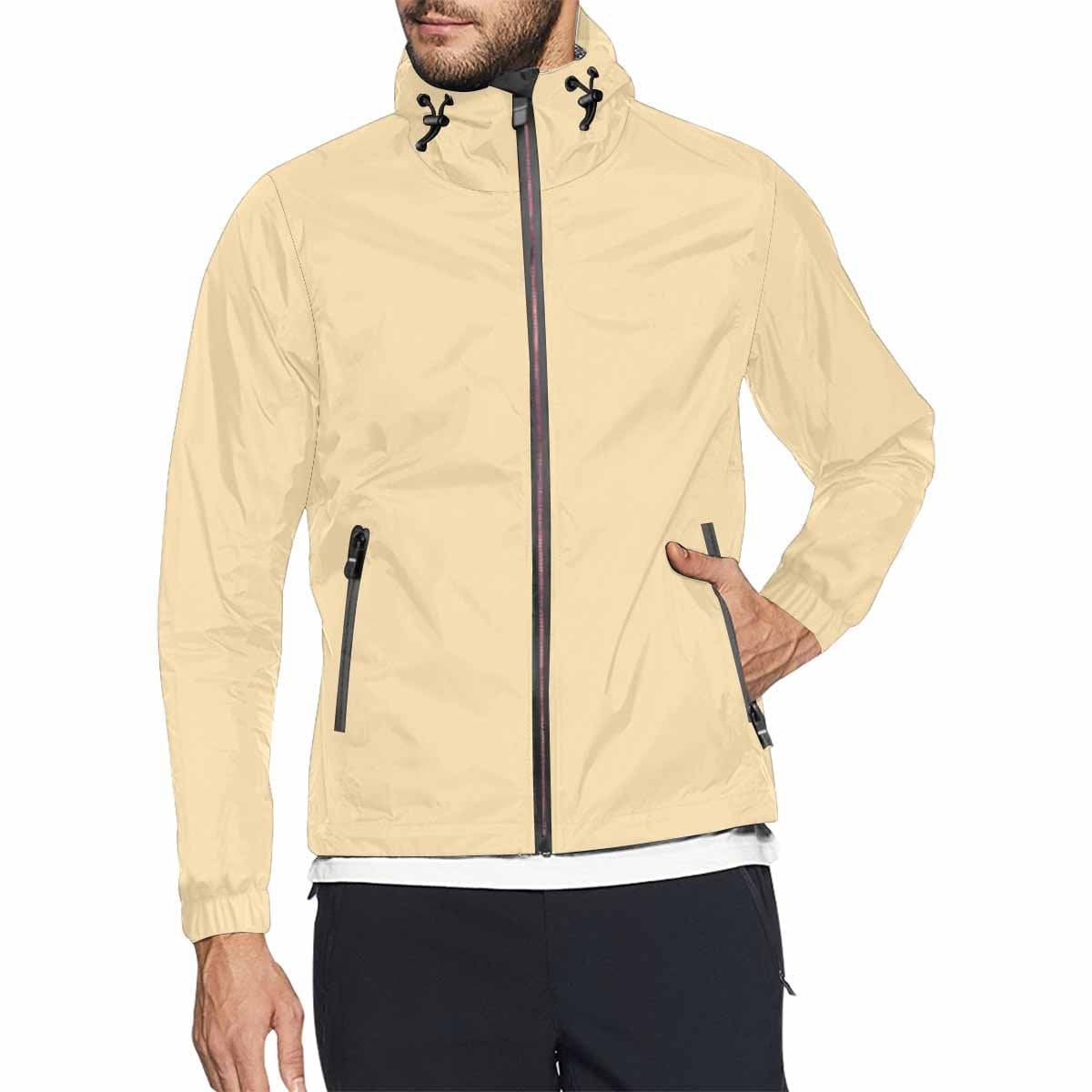Peach Hooded Windbreaker Jacket for men and women, featuring a stylish design with zippered pockets and adjustable hood.