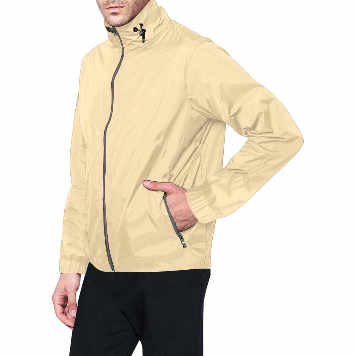 Peach Hooded Windbreaker Jacket for men and women, featuring a stylish design with zippered pockets and adjustable hood.