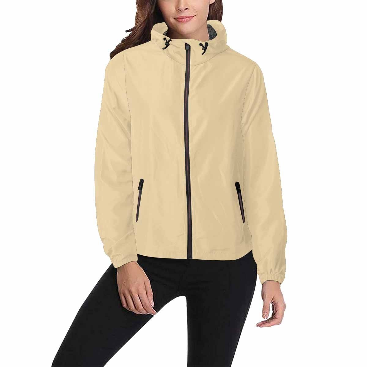 Peach Hooded Windbreaker Jacket for men and women, featuring a stylish design with zippered pockets and adjustable hood.