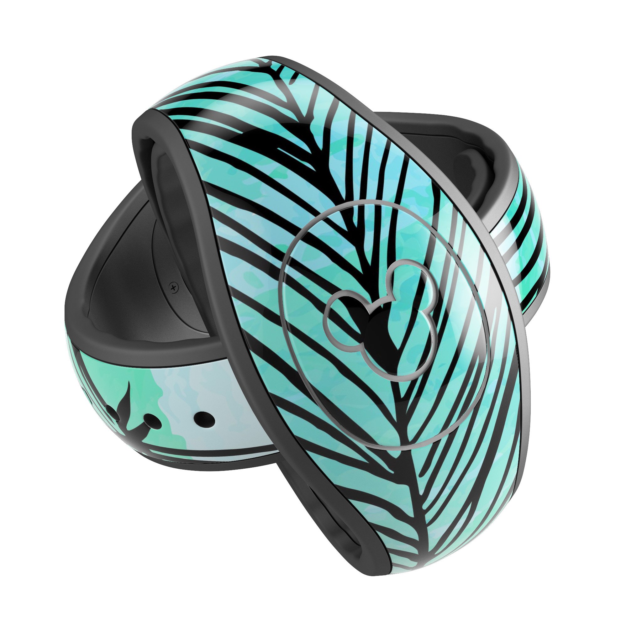 Colorful Pen & Watercolor Feathers decal skin wrap for Disney Magic Band, showcasing vibrant designs and high-quality finish.