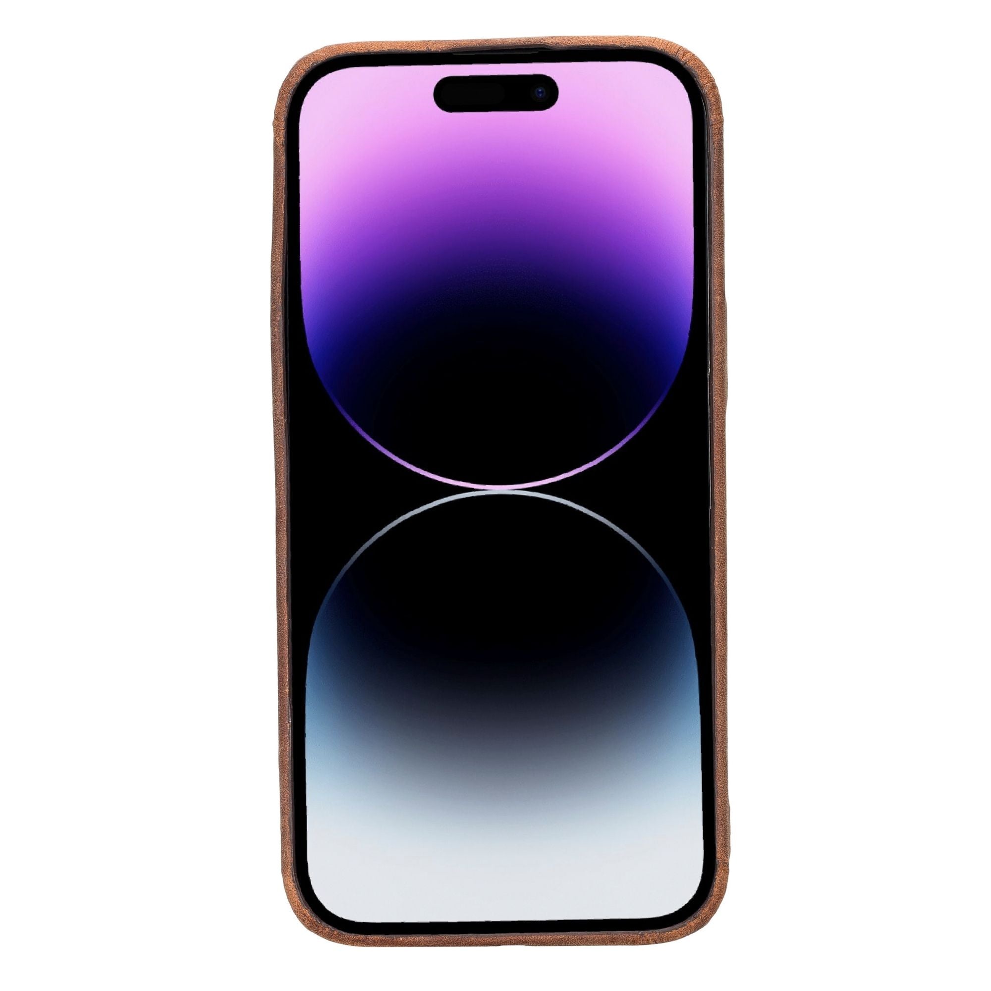 Pinedale Leather Snap-on Case for iPhone 11, showcasing genuine leather exterior and soft suede interior.