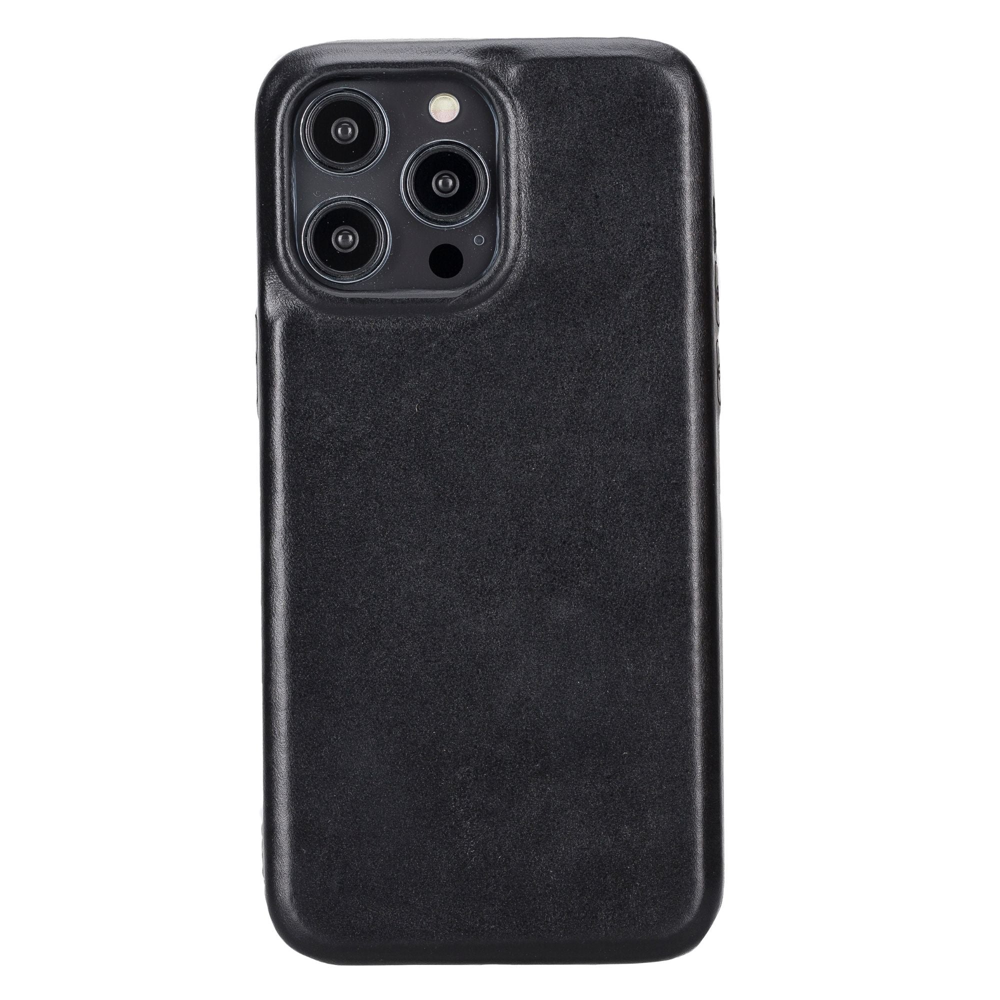 Pinedale Leather Snap-on Case for iPhone 11, showcasing genuine leather exterior and soft suede interior.