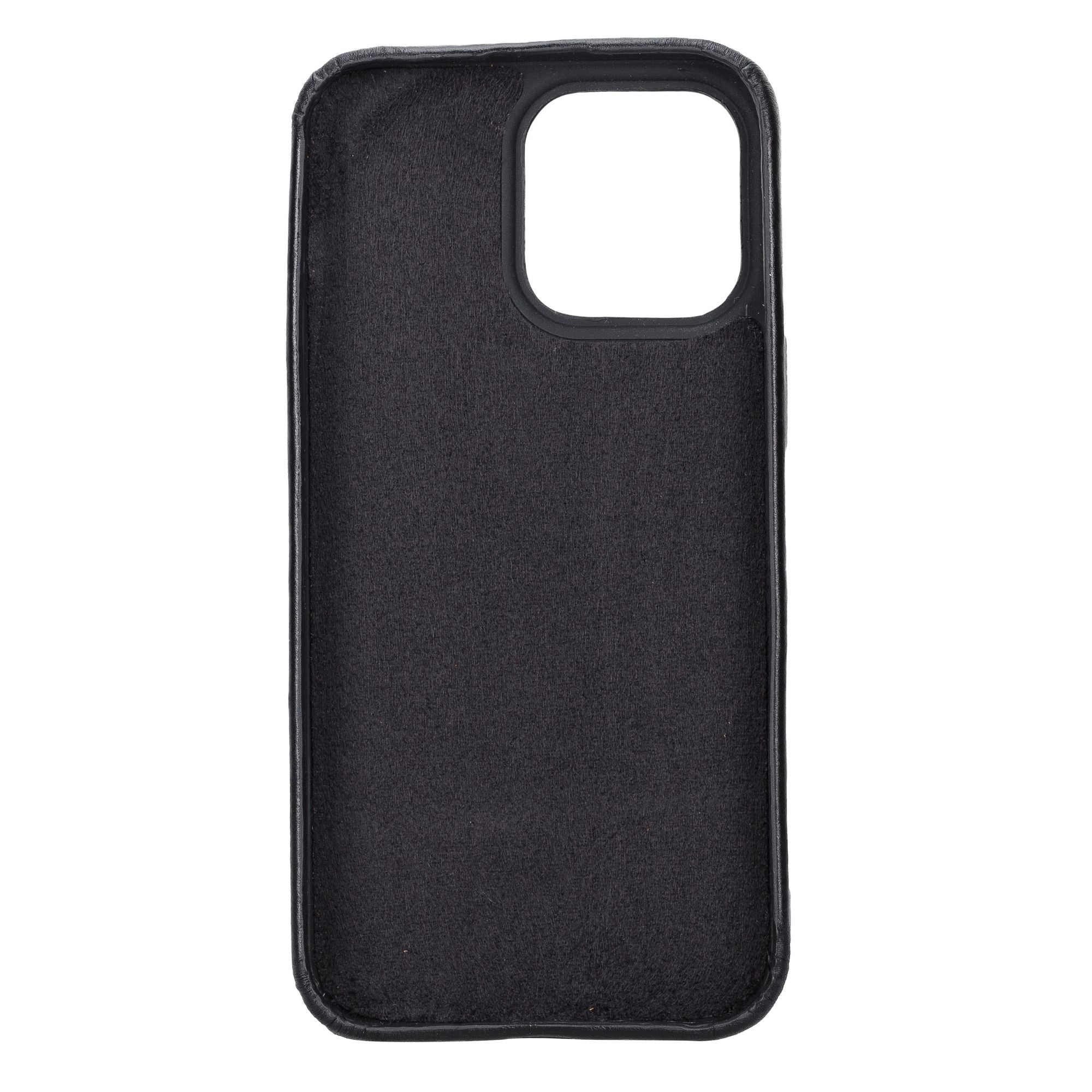 Pinedale Leather Snap-on Case for iPhone 11, showcasing genuine leather exterior and soft suede interior.