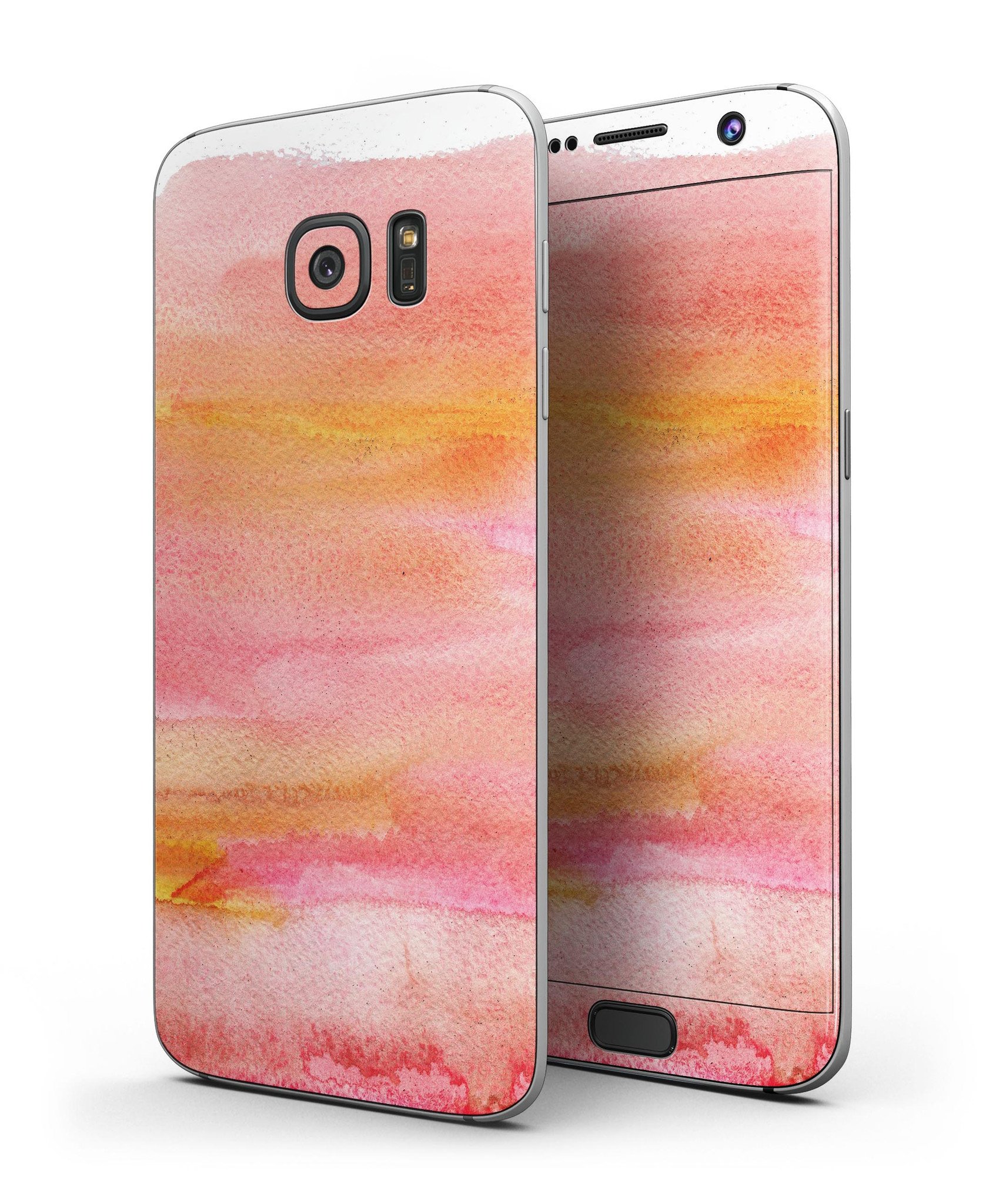 Pink 19 Textured Marble Full Body Skin-Kit for Samsung Galaxy S7, showcasing a stylish design and premium vinyl material.