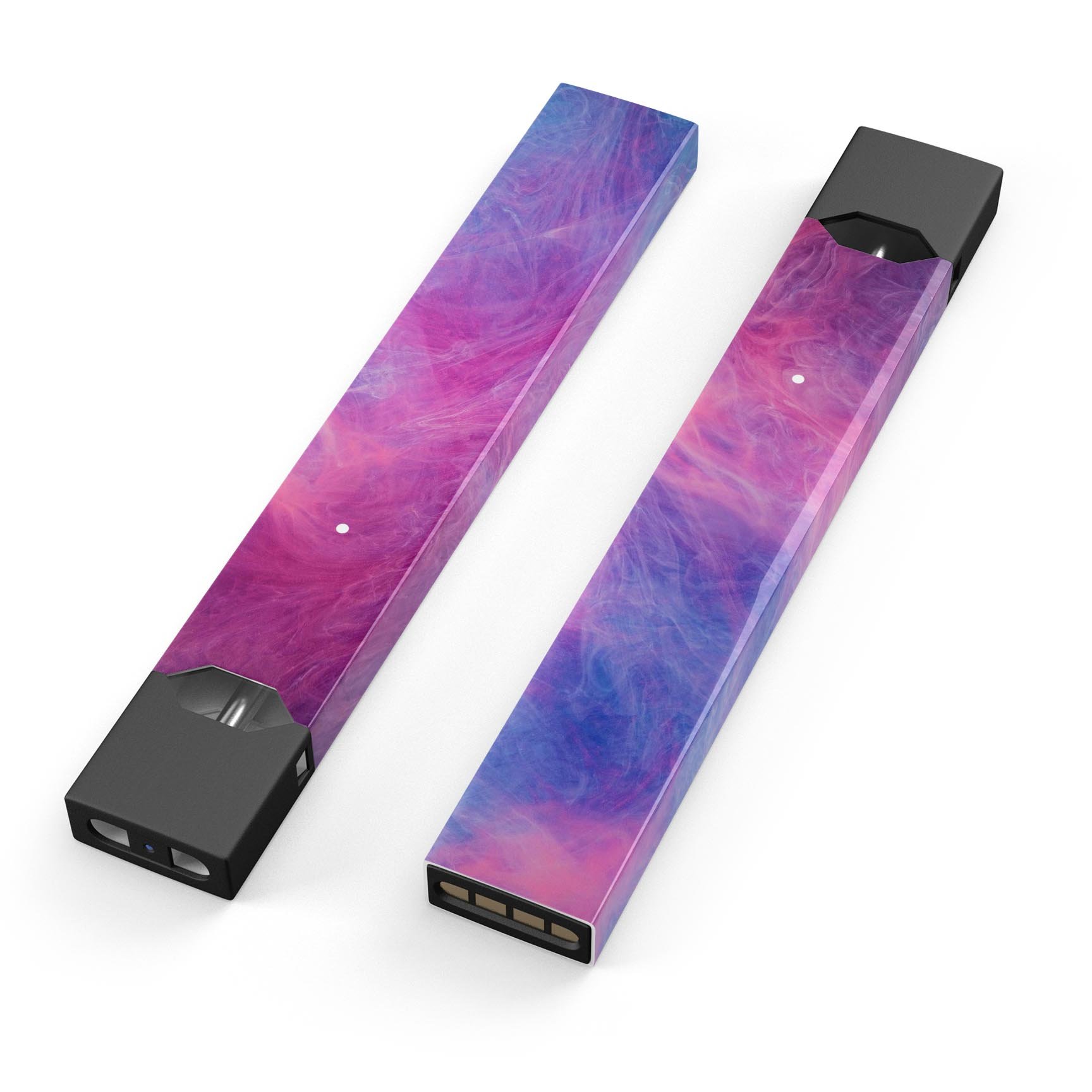 Pink and Blue Fume Clouds skin-wrap sticker designed for JUUL vaping device, showcasing vibrant colors and a stylish design.