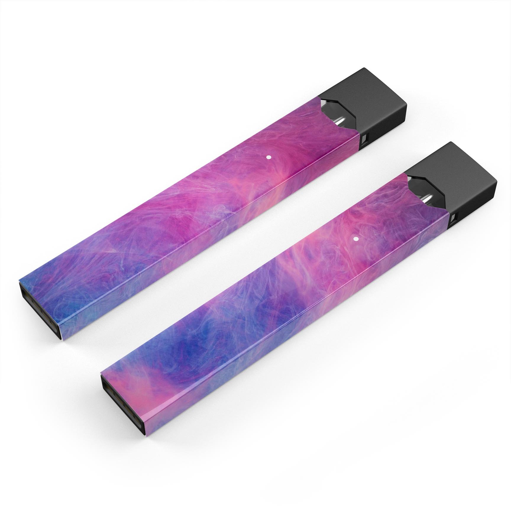 Pink and Blue Fume Clouds skin-wrap sticker designed for JUUL vaping device, showcasing vibrant colors and a stylish design.