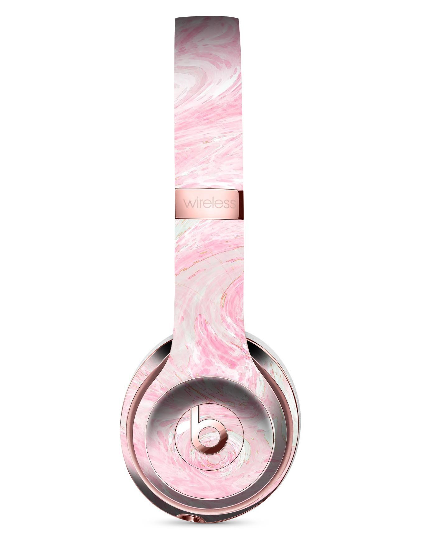 Pink and Teal Slate Marble Skin Kit for Beats by Dre Solo 3 Wireless Headphones, showcasing vibrant colors and sleek design.
