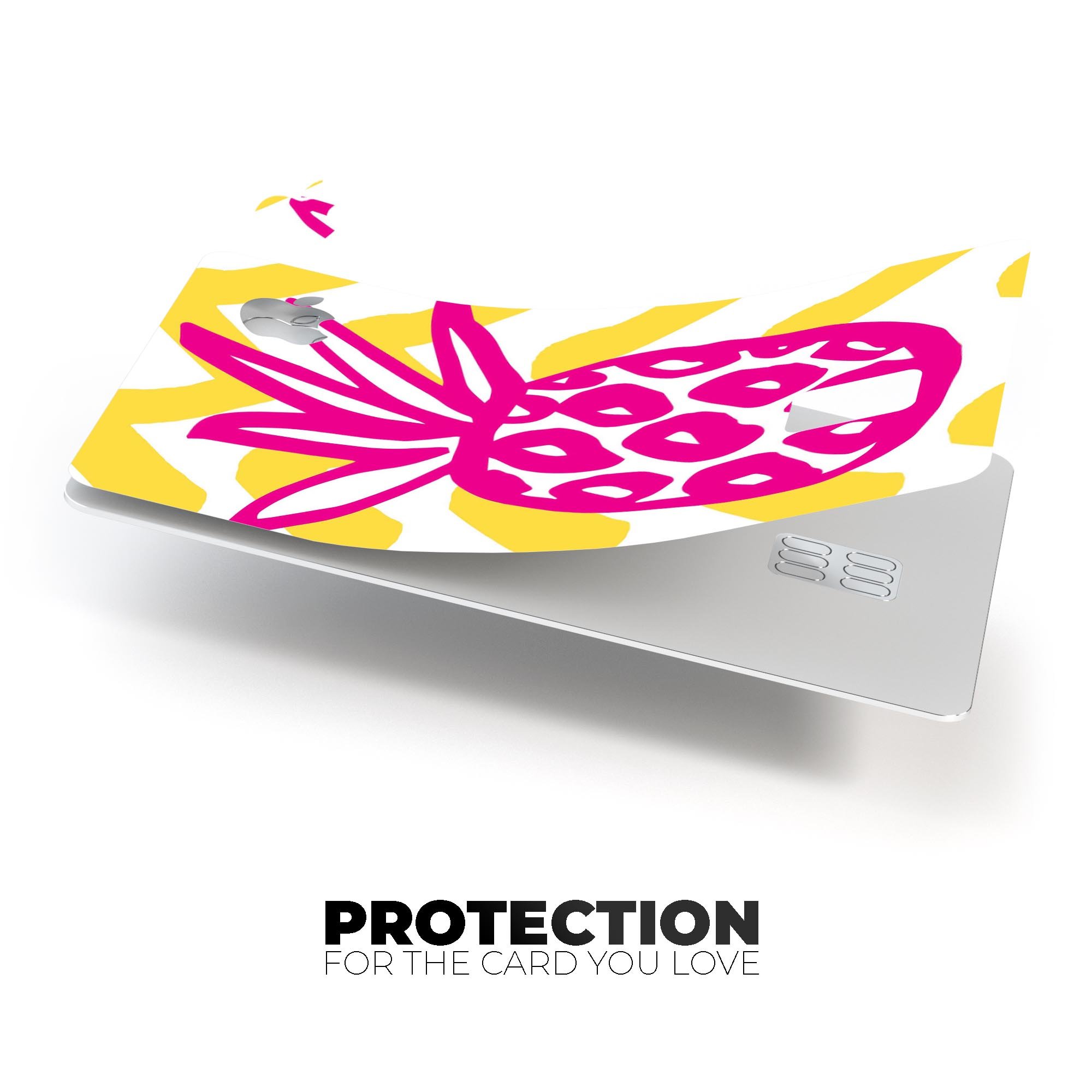 Pink and Yellow Pineapple decal skin for Apple Card, showcasing vibrant colors and premium vinyl material.