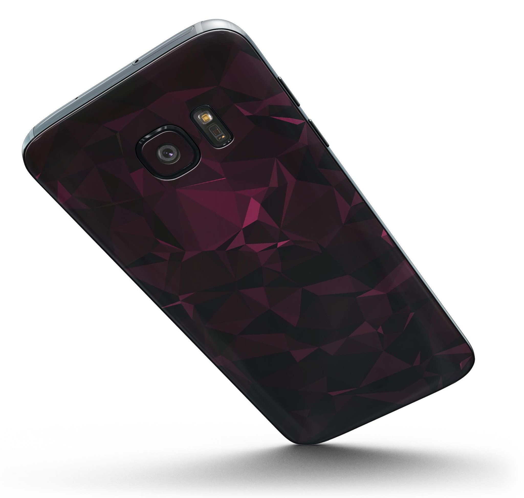 Pink Geometric V11 Full Body Skin-Kit for Samsung Galaxy S7, showcasing vibrant geometric patterns and premium vinyl material.