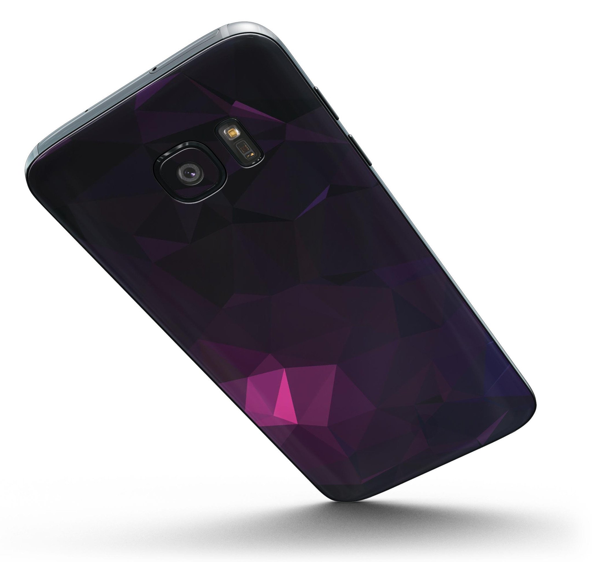 Pink Geometric V10 Full Body Skin-Kit for Samsung Galaxy S7, showcasing vibrant geometric patterns and premium vinyl material.