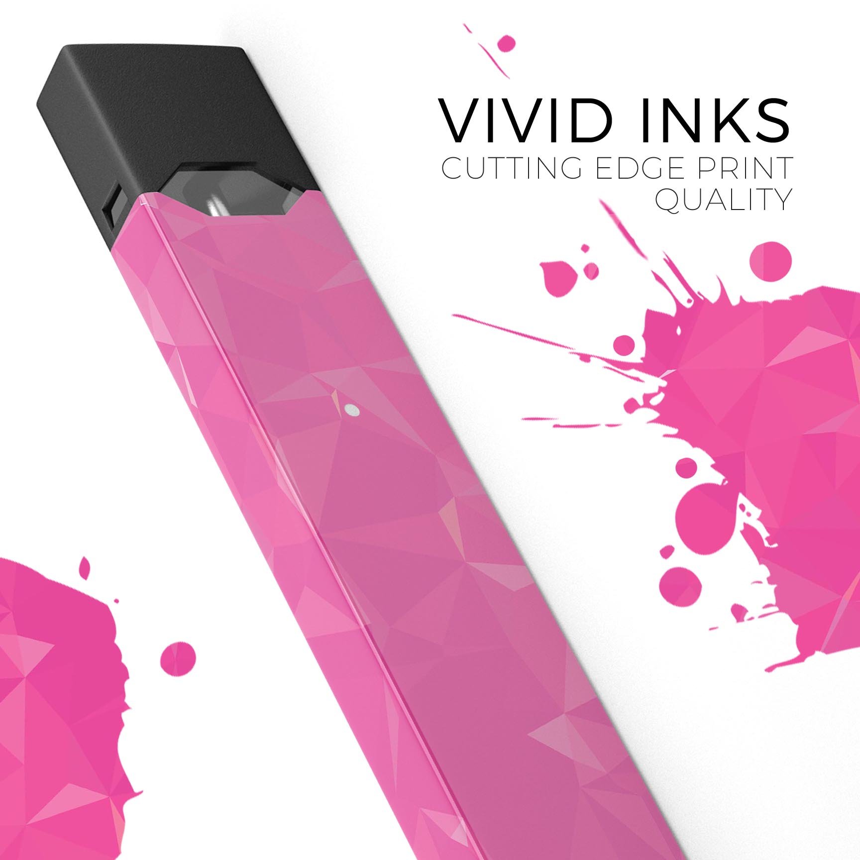 Pink Geometric V15 skin-wrap sticker designed for JUUL vaping device, showcasing a stylish geometric pattern.