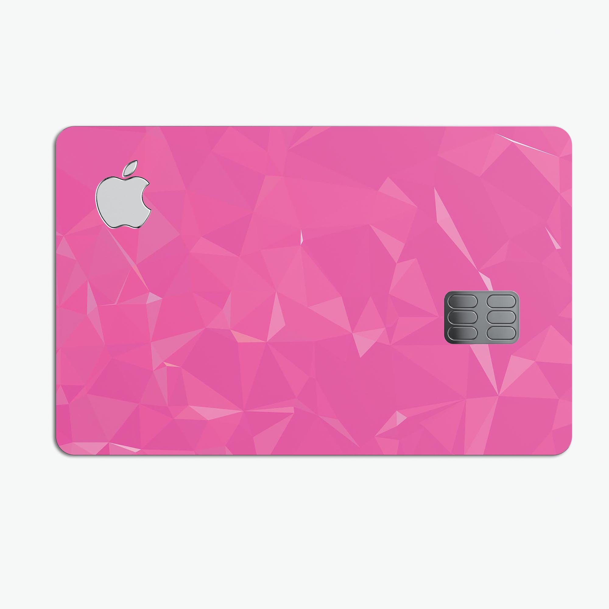 Pink Geometric V15 decal skin for Apple Card, showcasing a vibrant geometric design on premium vinyl.