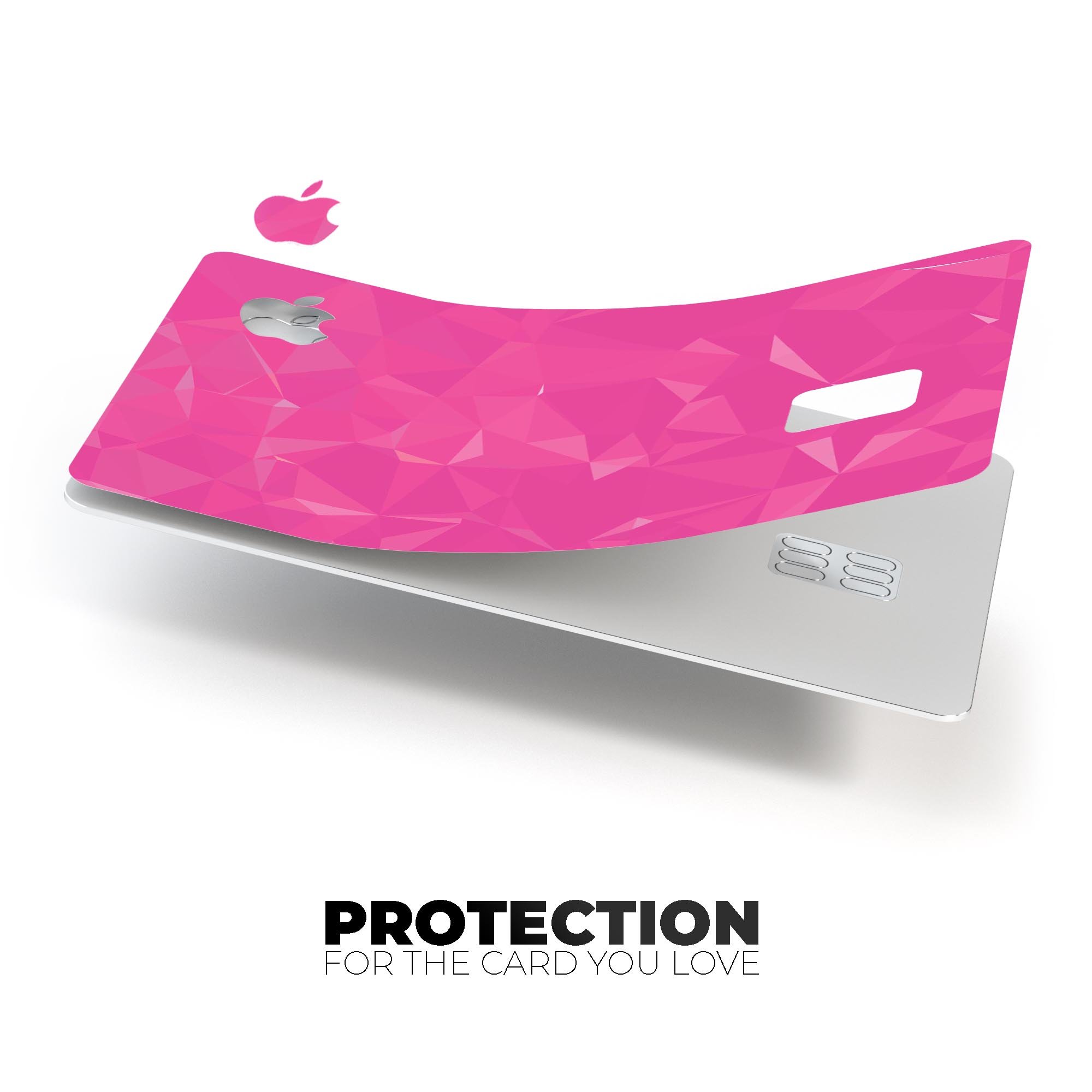 Pink Geometric V15 decal skin for Apple Card, showcasing a vibrant geometric design on premium vinyl.