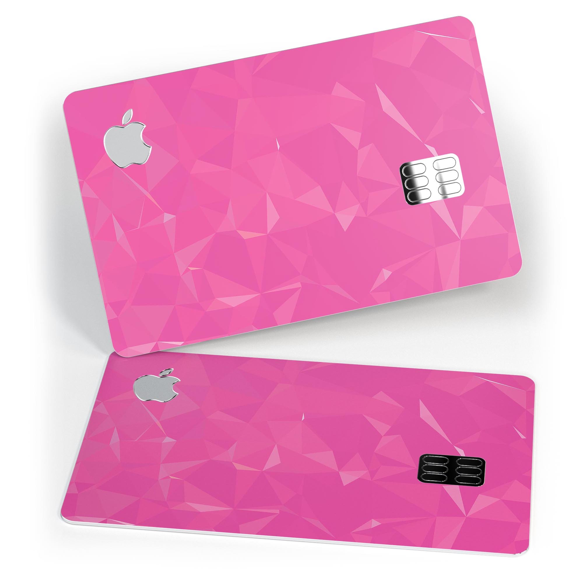 Pink Geometric V15 decal skin for Apple Card, showcasing a vibrant geometric design on premium vinyl.
