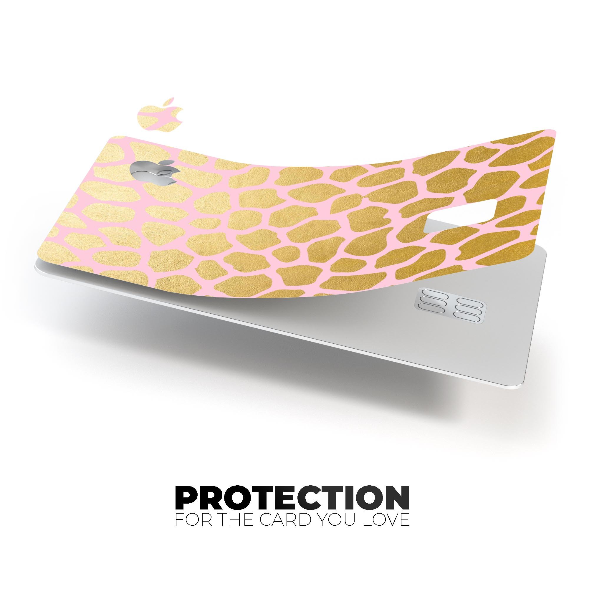 Pink Gold Flaked Animal v1 decal skin-kit for Apple Card, showcasing premium vinyl design and protective features.