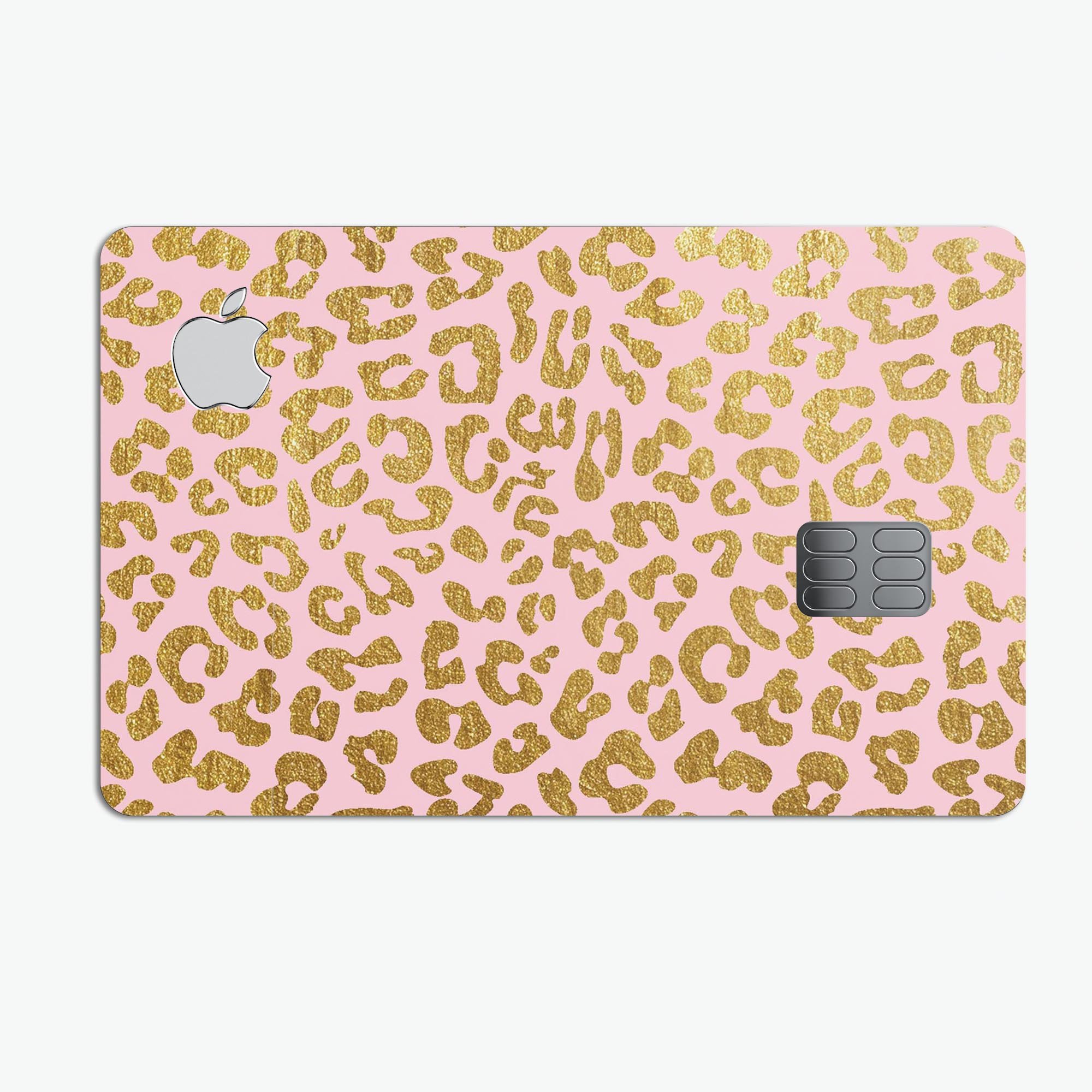 Pink Gold Flaked Animal v2 decal skin for Apple Card, showcasing vibrant colors and premium vinyl material.