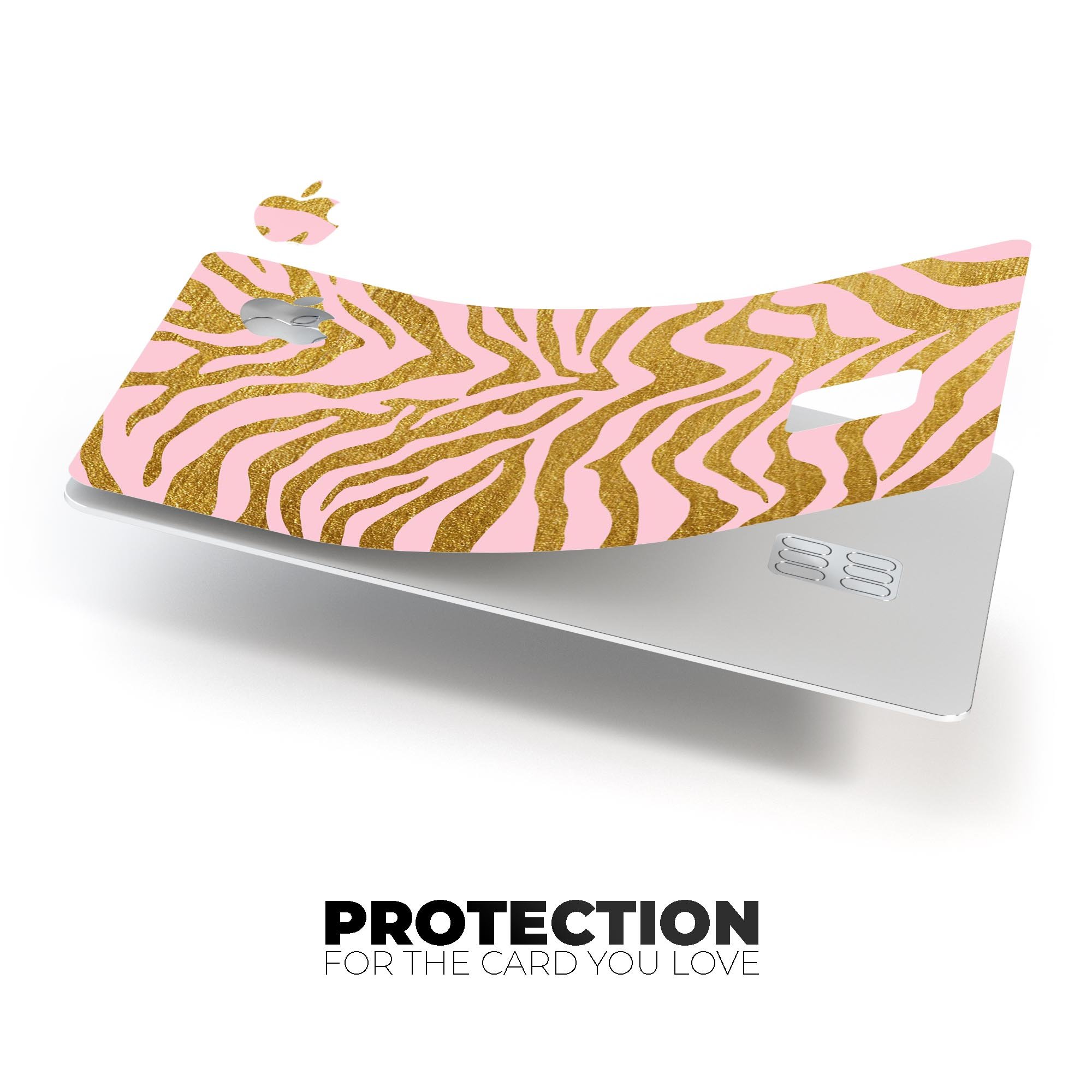 Pink Gold Flaked Animal v4 decal skin for Apple Card, showcasing premium vinyl design with a glossy finish.