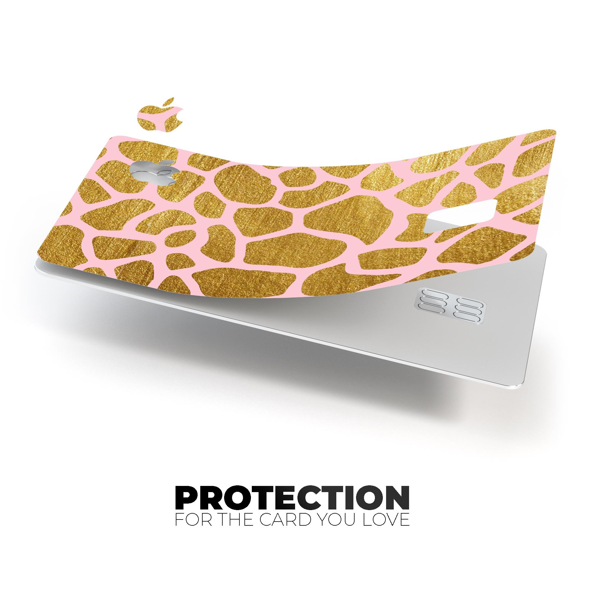 Pink Gold Flaked Animal v7 decal skin for Apple Card, showcasing a stylish design with premium vinyl material.