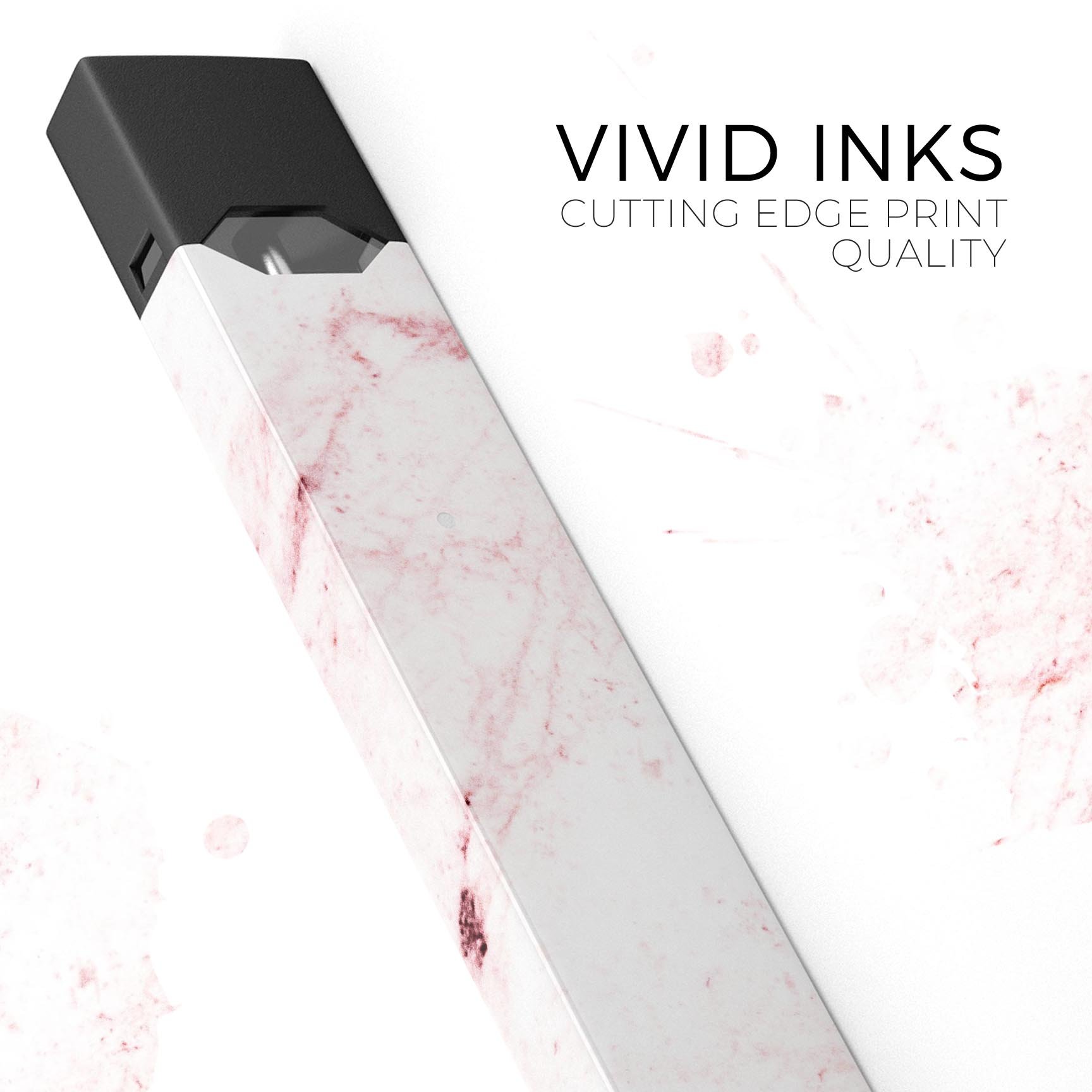 Pink Red Marble Decal Skin for JUUL vaping device, showcasing vibrant colors and a sleek design.