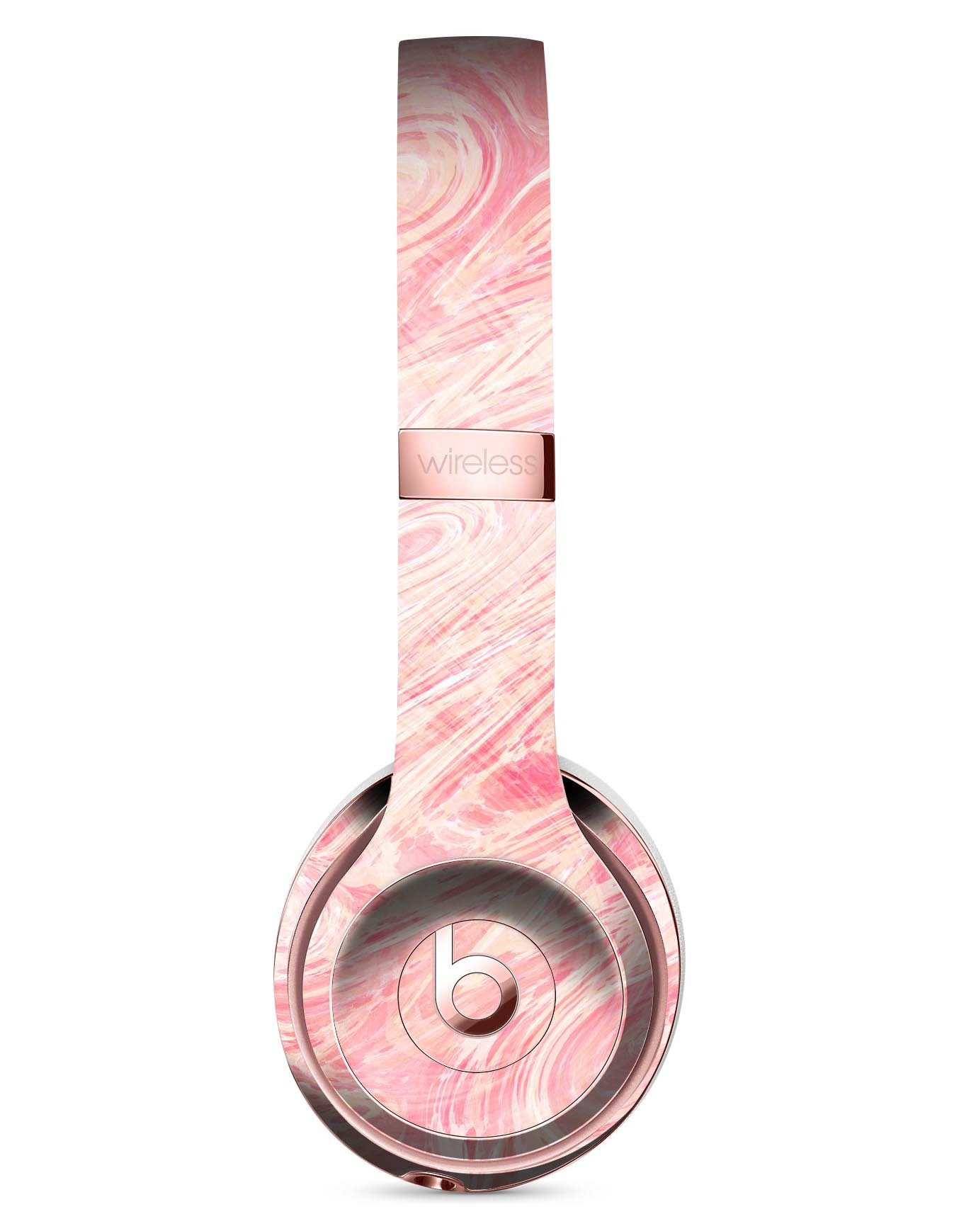 Pink Slate Marble Surface V42 Full-Body Skin Kit for Beats by Dre Solo 3 Wireless Headphones, showcasing a stylish marble design.