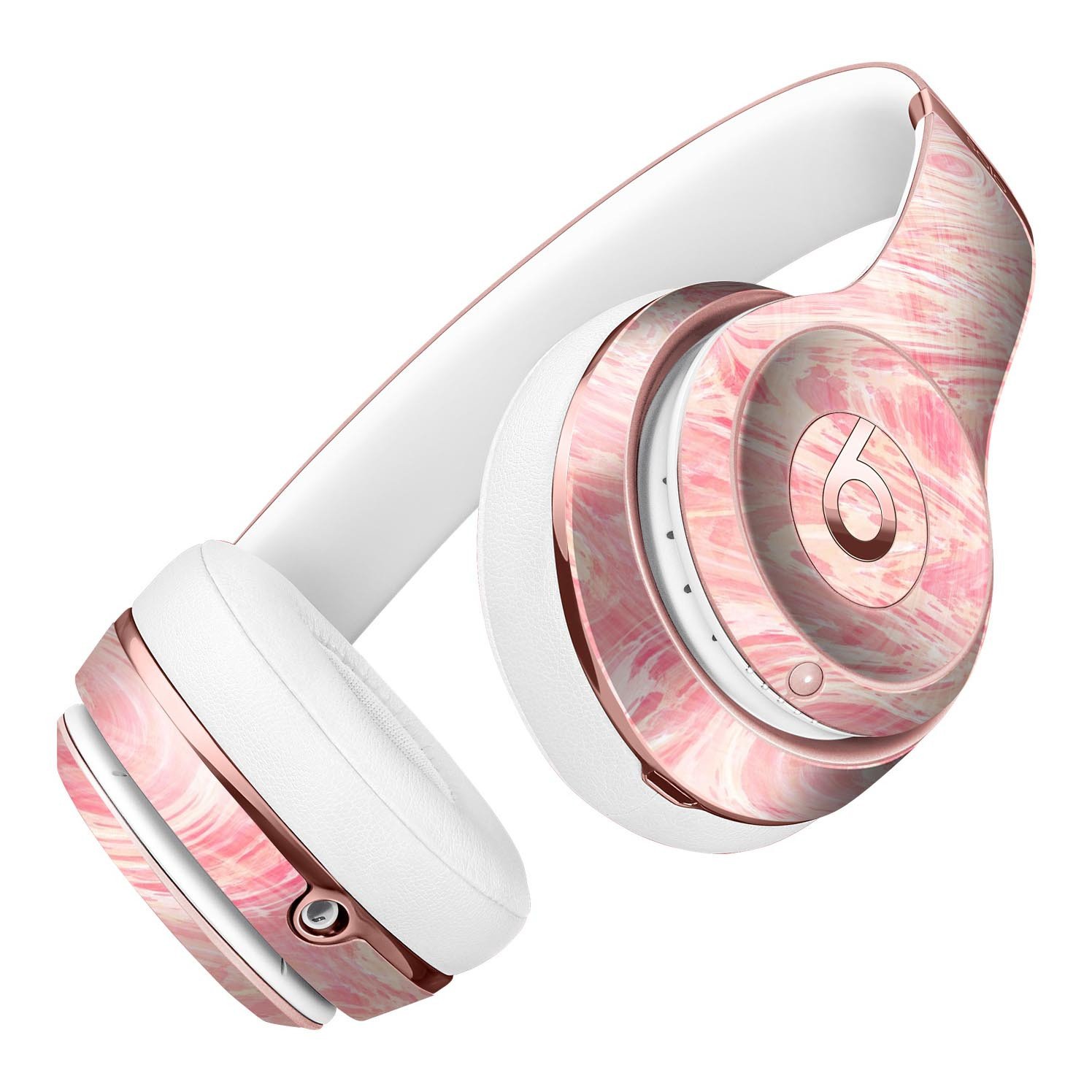 Pink Slate Marble Surface V42 Full-Body Skin Kit for Beats by Dre Solo 3 Wireless Headphones, showcasing a stylish marble design.