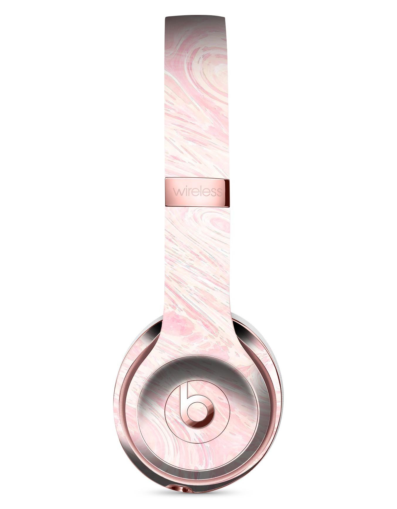 Pink Slate Marble Surface V43 Full-Body Skin Kit for Beats by Dre Solo 3 Wireless Headphones, showcasing a stylish marble design.