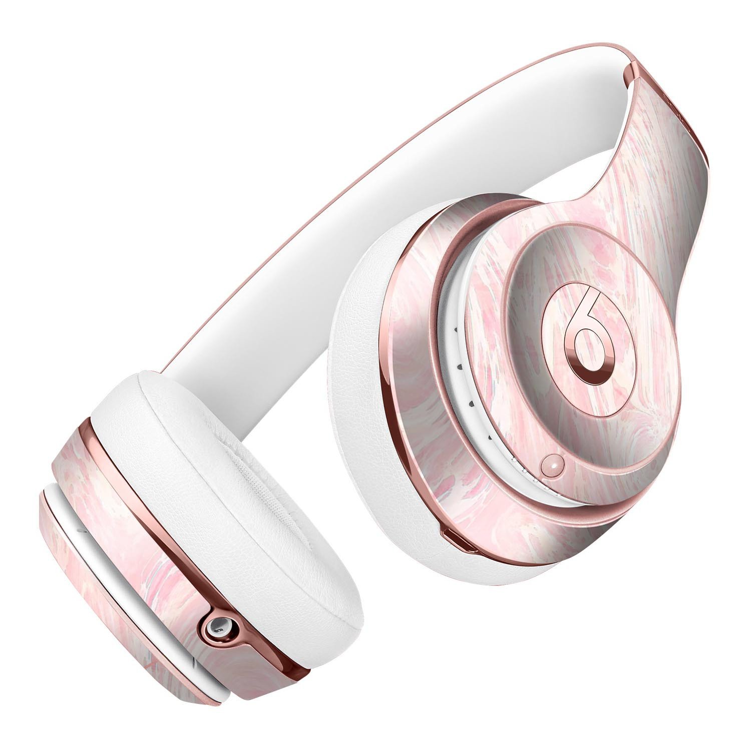 Pink Slate Marble Surface V43 Full-Body Skin Kit for Beats by Dre Solo 3 Wireless Headphones, showcasing a stylish marble design.