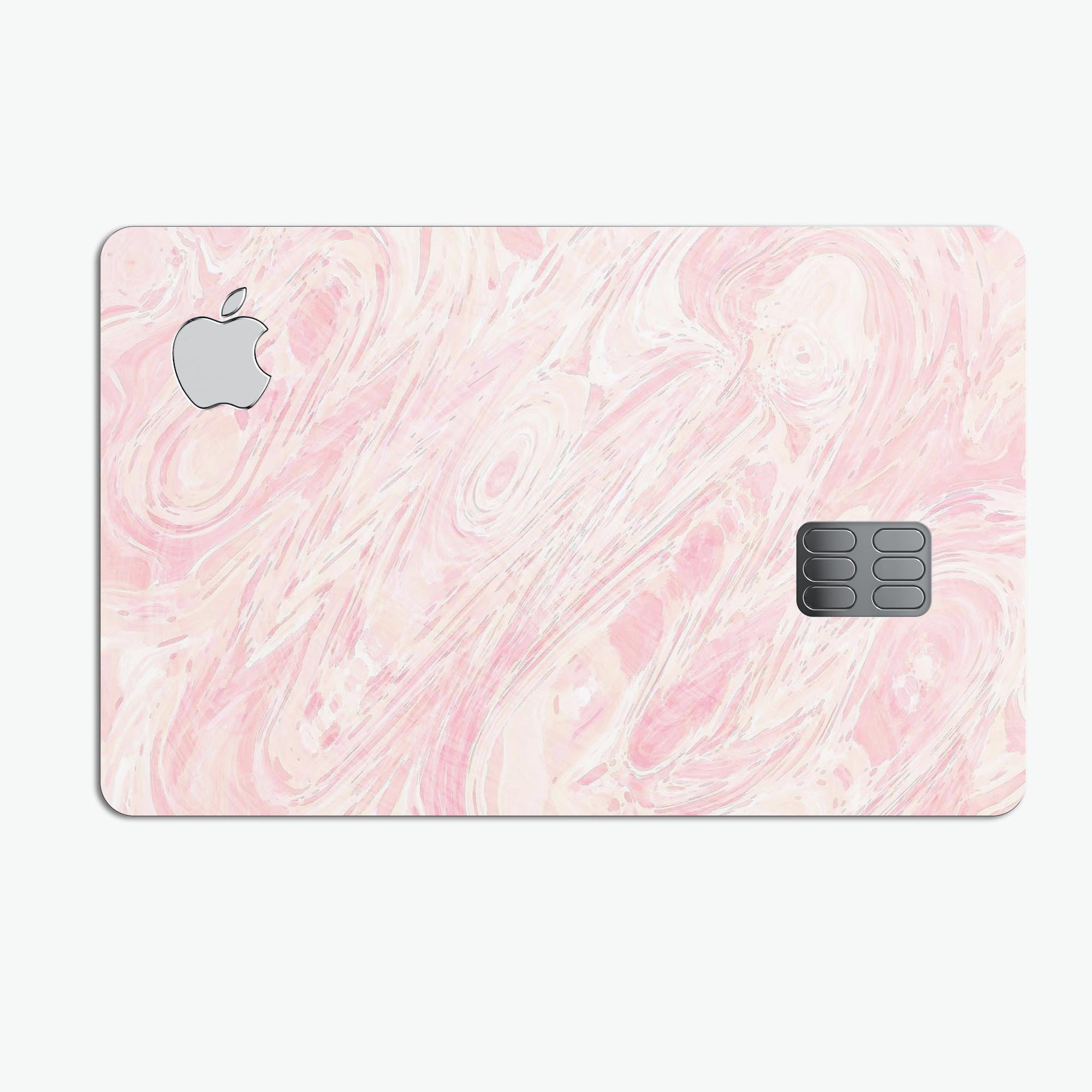 Pink Slate Marble Surface V43 decal skin for Apple Card, showcasing a stylish marble design with a premium finish.