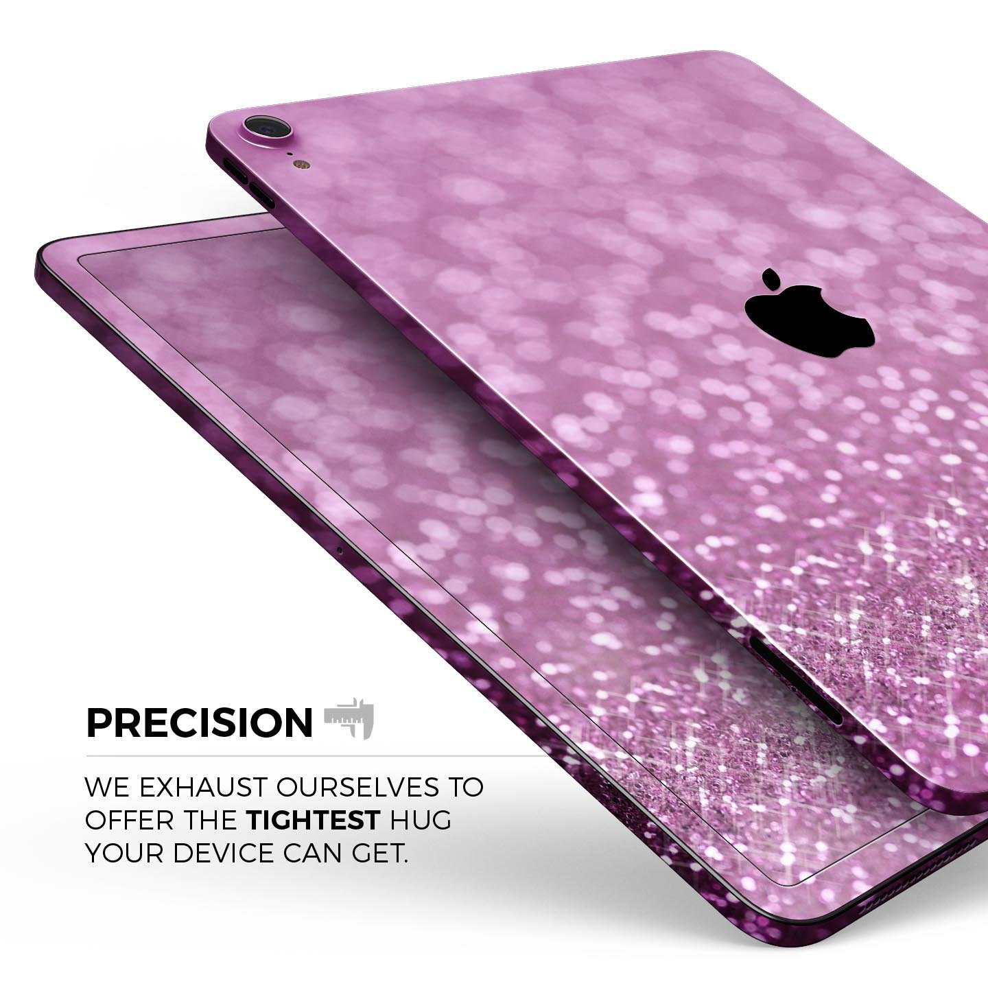 Pink Unfocused Glimmer Full Body Skin Decal for Apple iPad Pro, showcasing a stylish design with a glimmer effect.