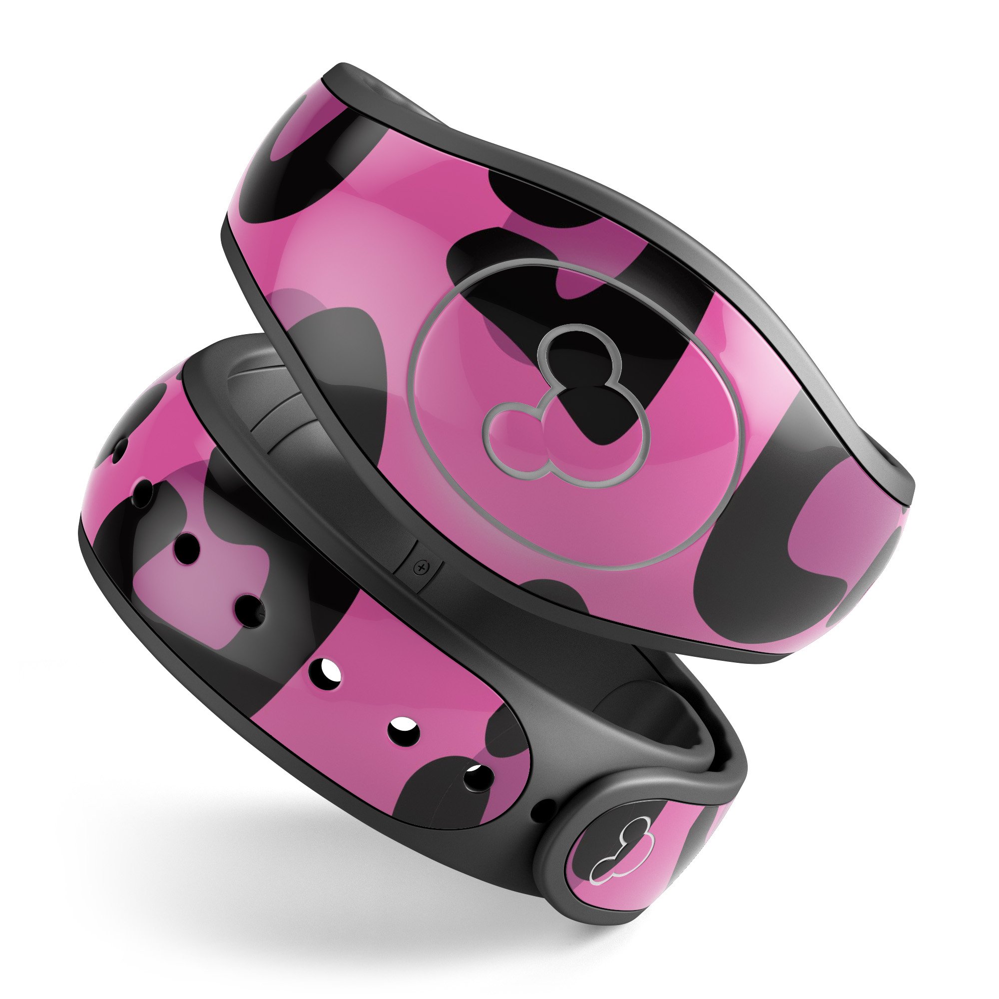 Pink Vector Cheetah Print decal skin wrap kit designed for Disney Magic Band, showcasing vibrant colors and stylish pattern.