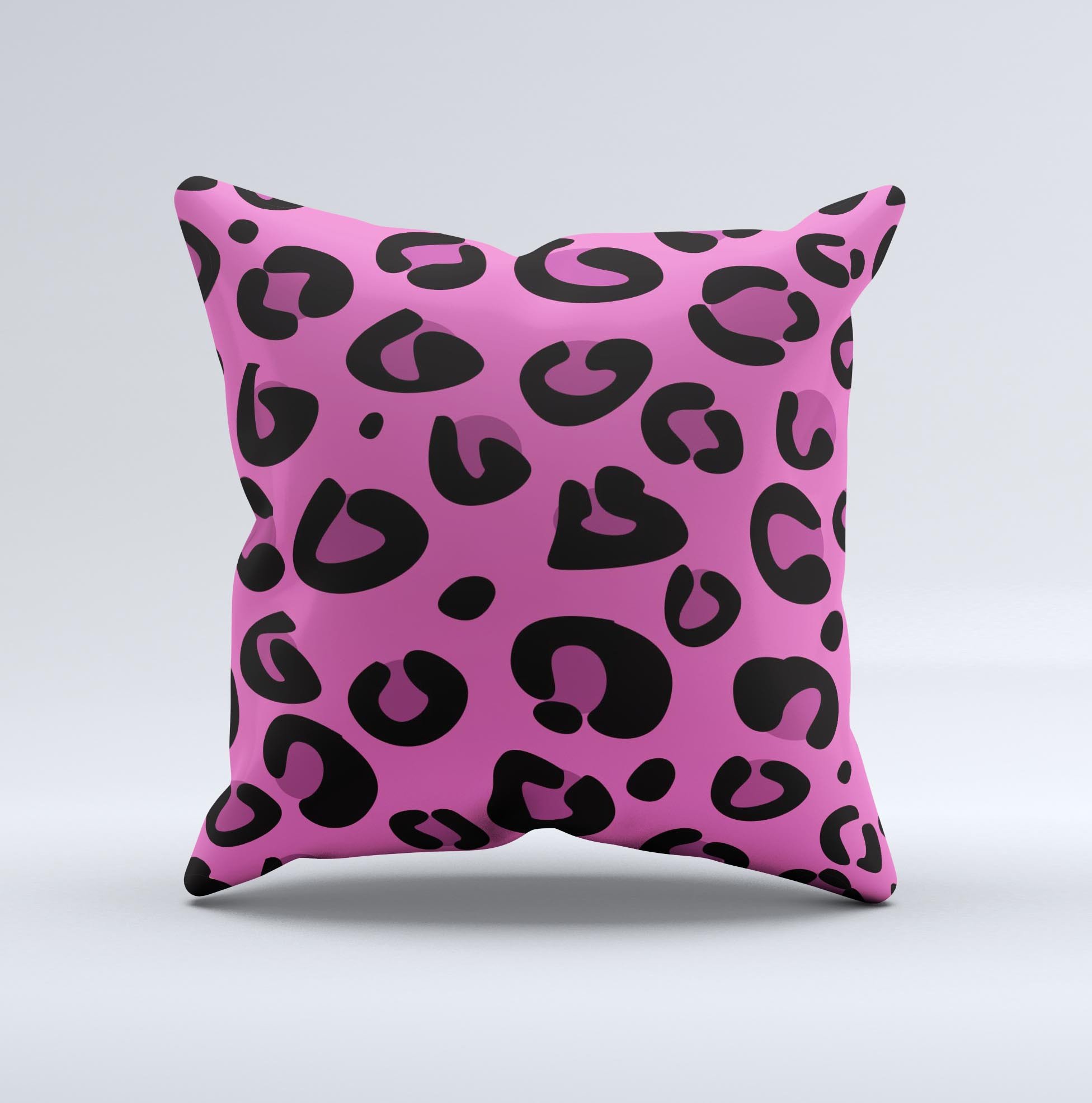 Pink Vector Cheetah Print Decorative Throw Pillow with high thread count fabric and unique handcrafted design.