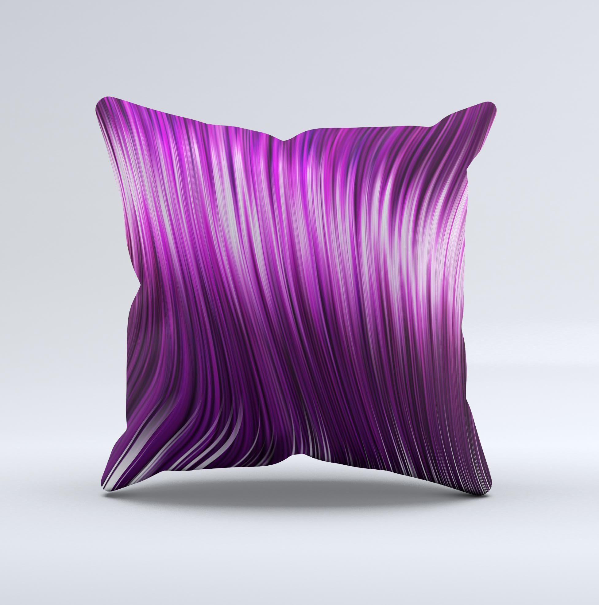 Pink Vector Swirly HD Strands decorative throw pillow with intricate design, showcasing vibrant colors and high-quality fabric.