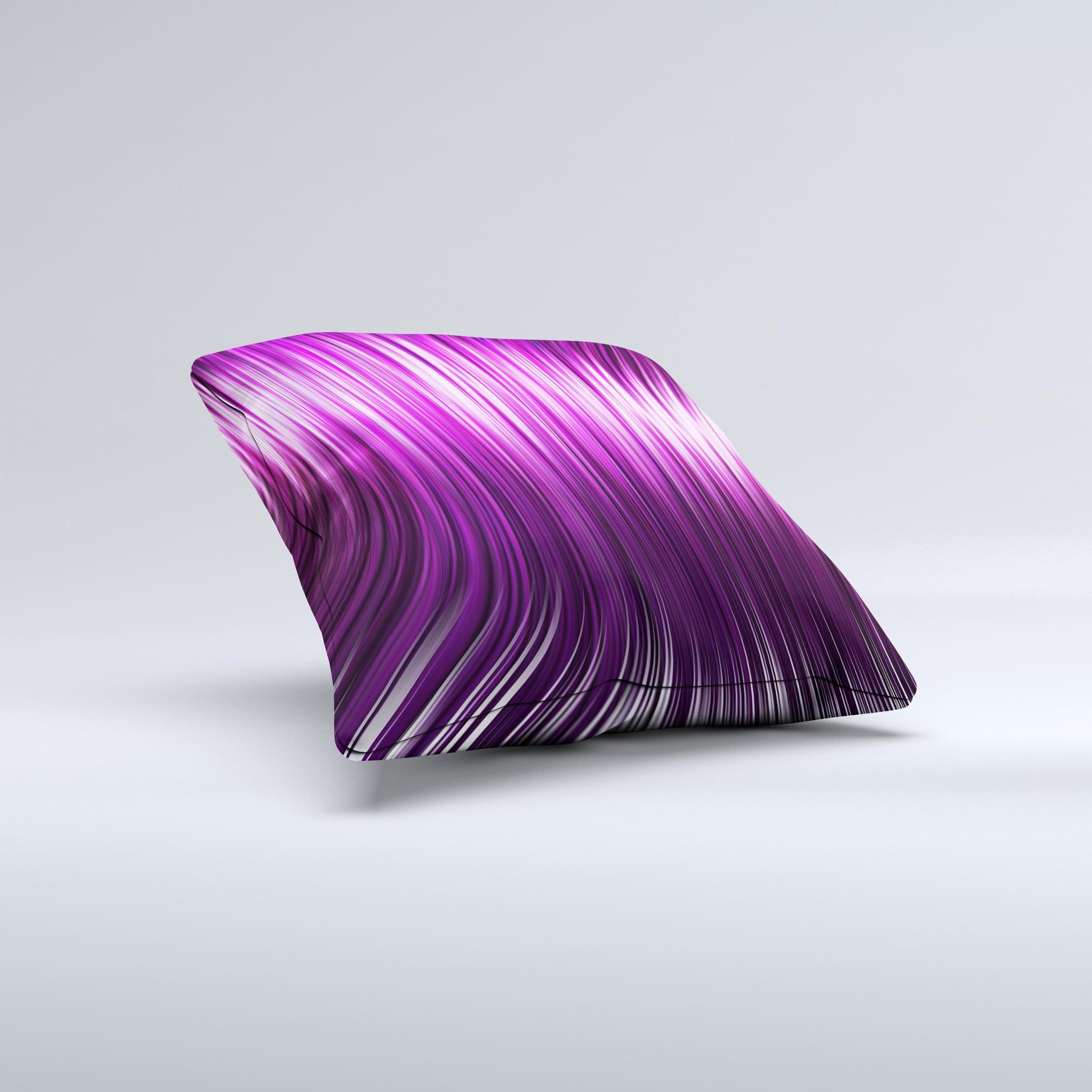 Pink Vector Swirly HD Strands decorative throw pillow with intricate design, showcasing vibrant colors and high-quality fabric.