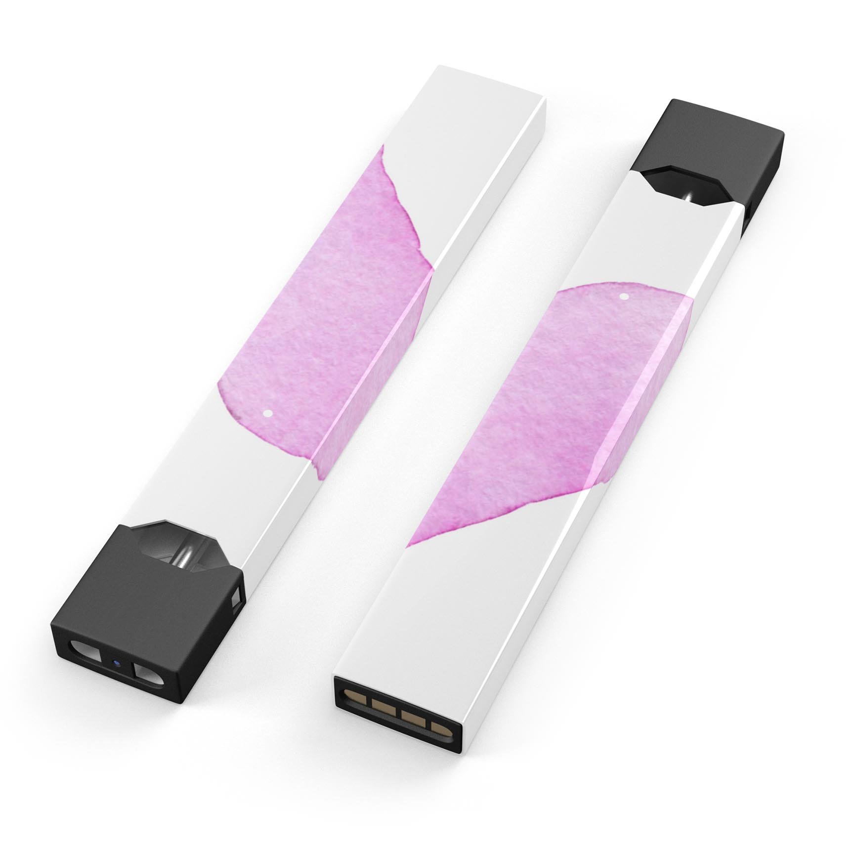 Pink Watercolor Heart decal skin wrap for JUUL vaping device, showcasing vibrant colors and a stylish design.