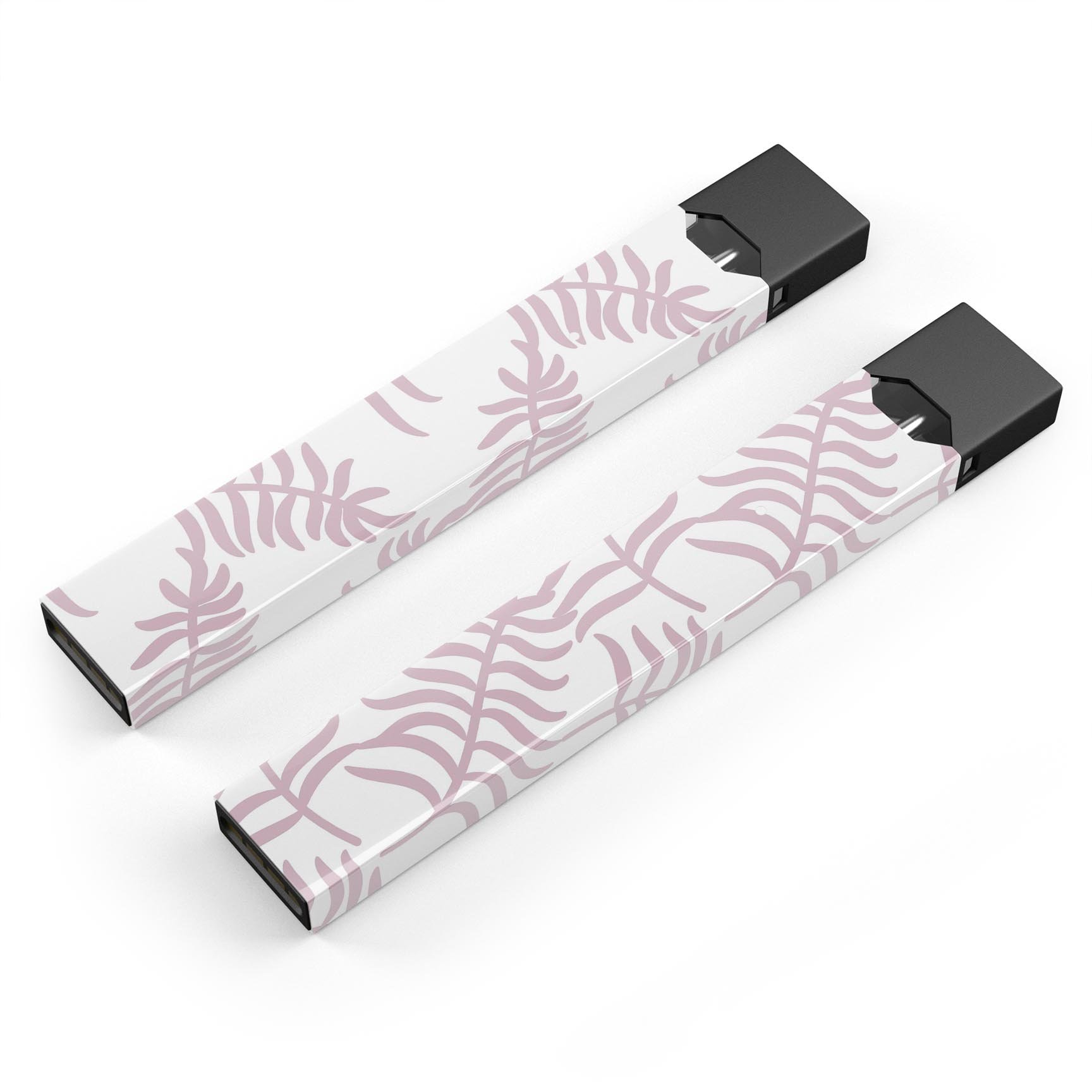 Pink Wavy Leaves Pattern skin-wrap sticker designed for JUUL vaping device, showcasing vibrant colors and intricate leaf design.