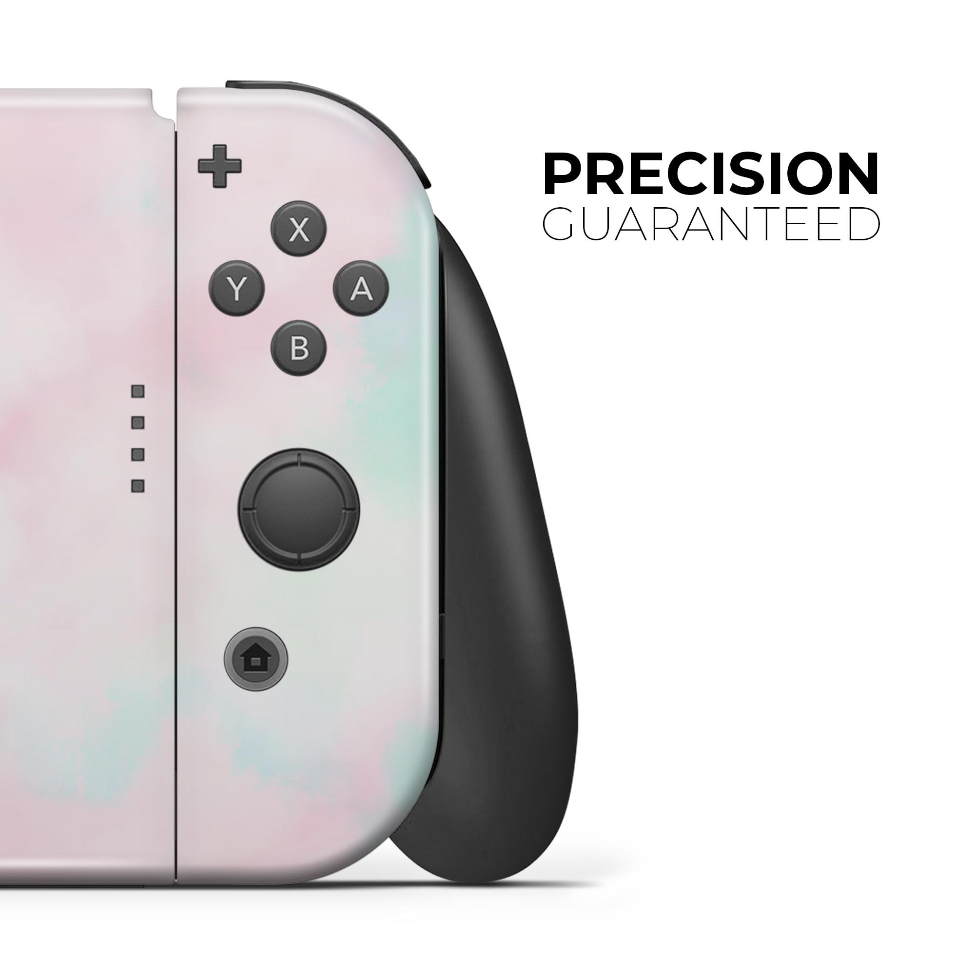 Pretty Pastel Clouds V7 skin decal wrap kit for Nintendo Switch, showcasing a colorful and stylish design that fits snugly on the console.