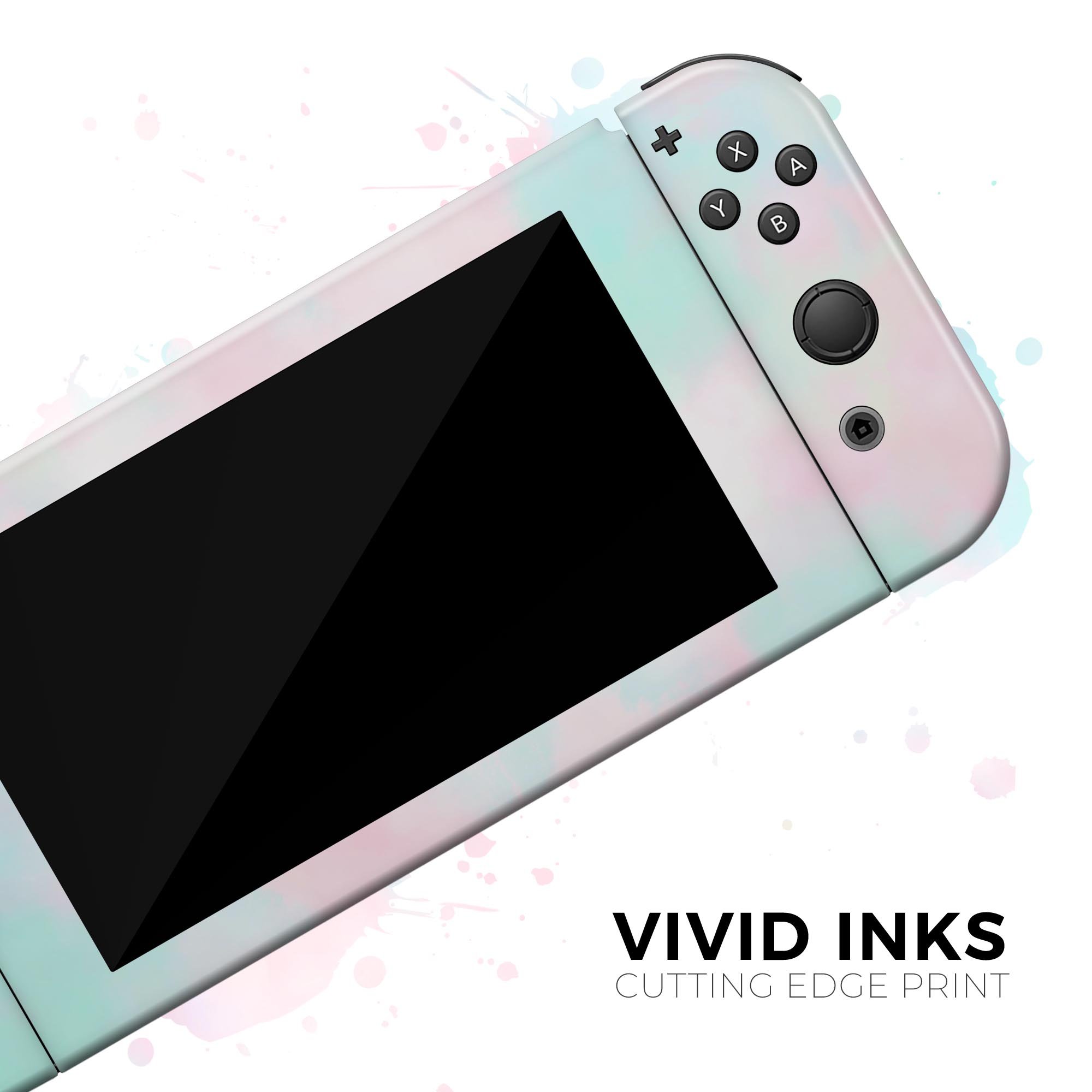 Pretty Pastel Clouds V7 skin decal wrap kit for Nintendo Switch, showcasing a colorful and stylish design that fits snugly on the console.