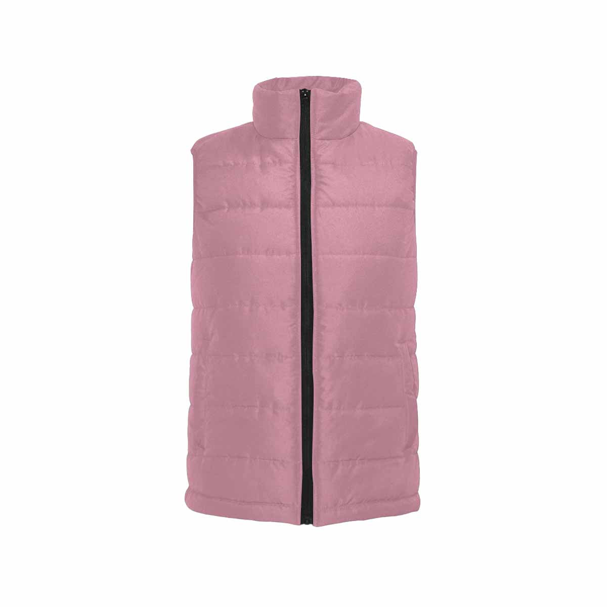 Puce Red Men's Padded Vest featuring a quilted design and zipper closure, perfect for layering in cold weather.
