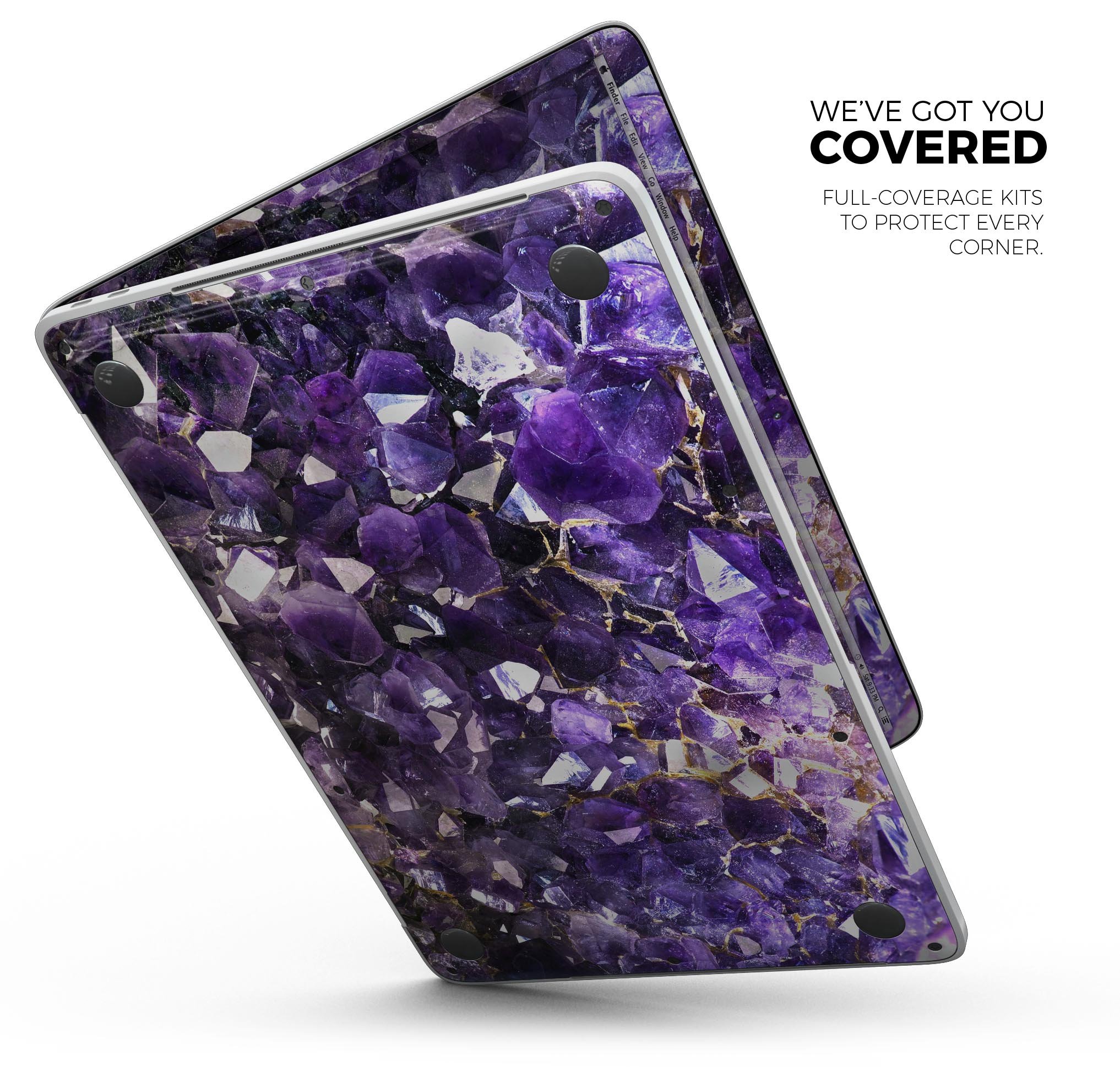 Purple Agate Paradise skin decal wrap kit for Apple MacBook, showcasing vibrant colors and a sleek design.